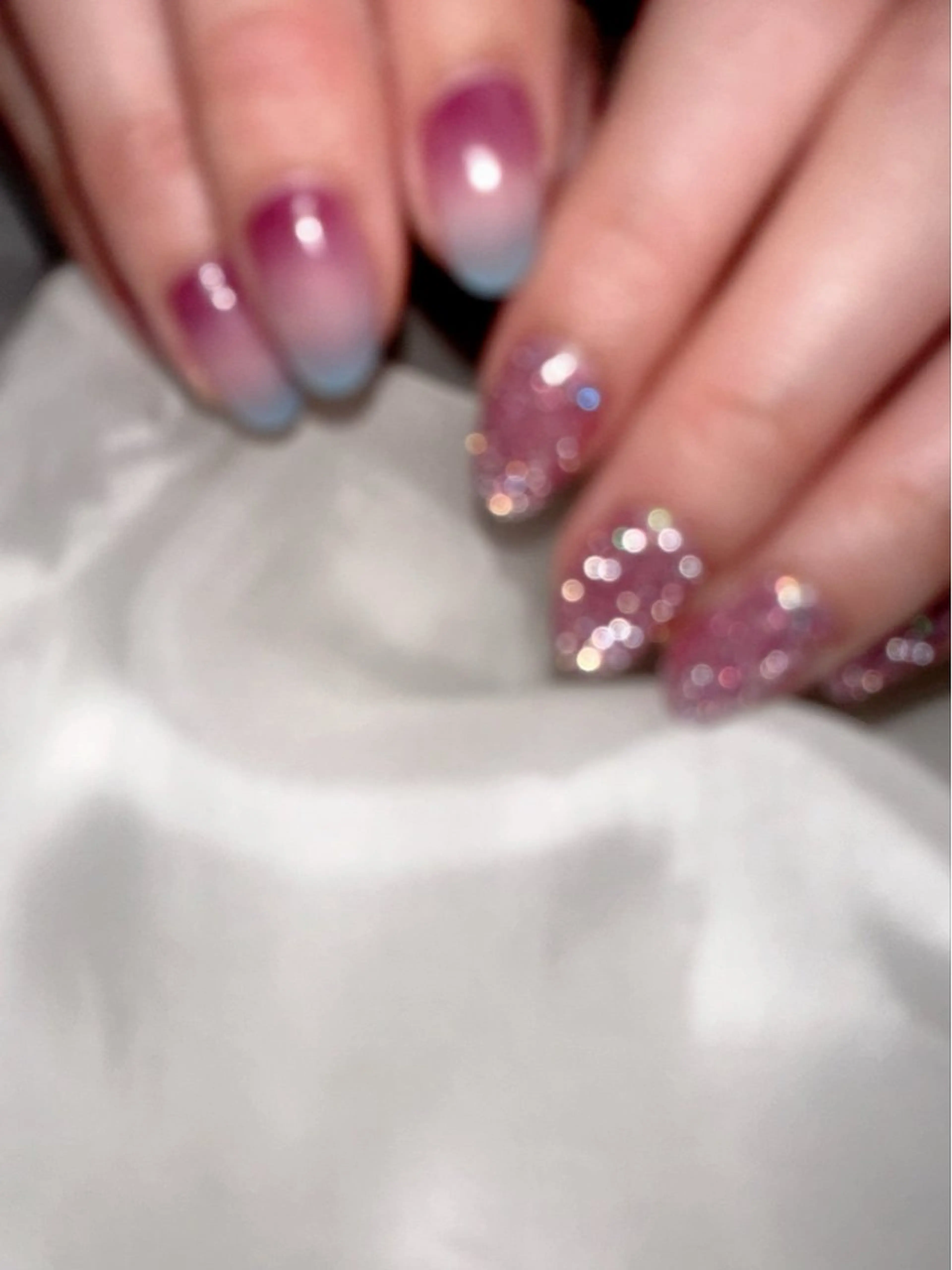 ネイル クリアネイル フラッシュネイル グラデーション 氷ネイル・うるうるネイル 韓国ネイル 🪞KAPE NAIL 🪞のネイルデザイン