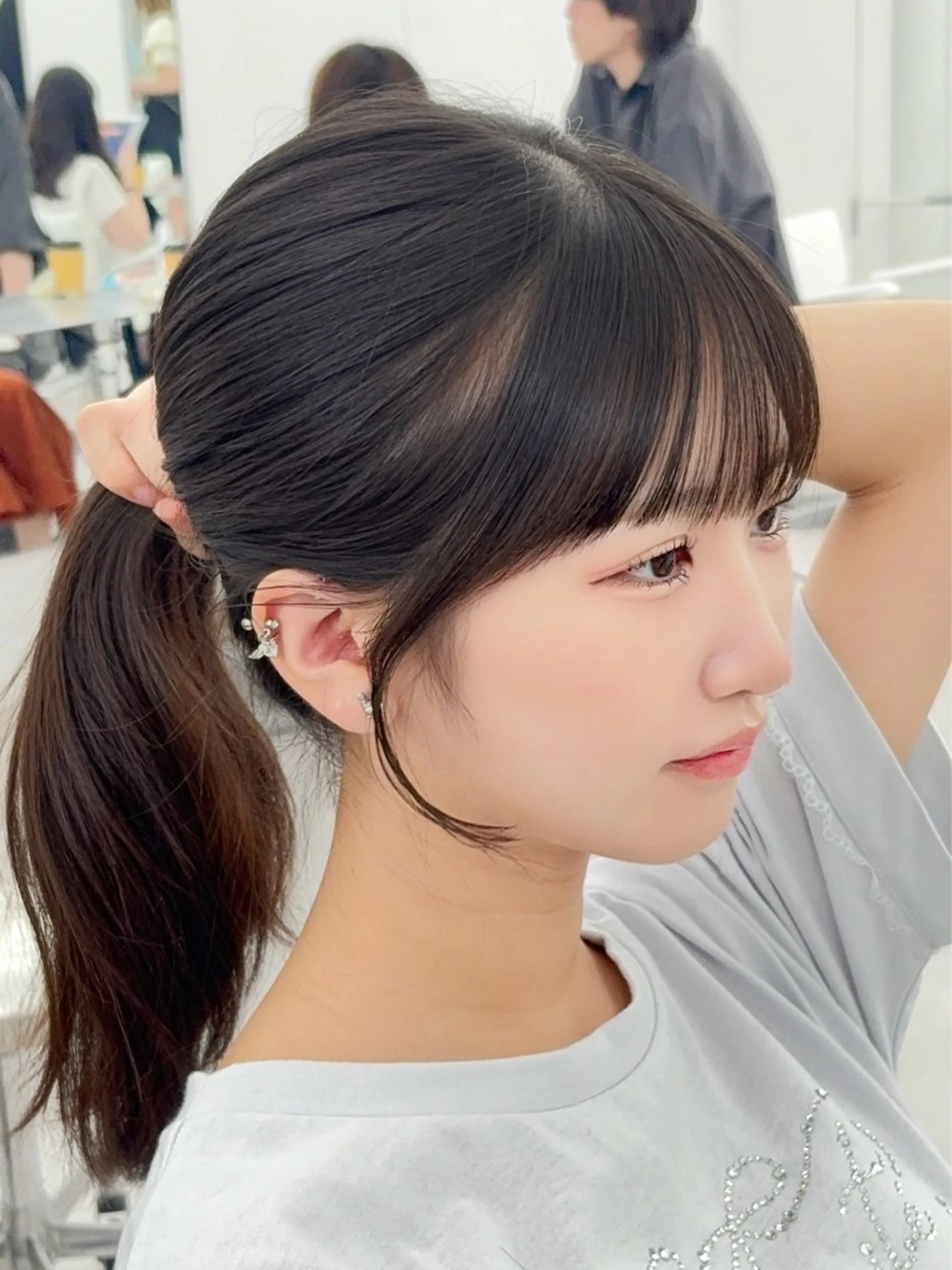 ロング カラー レイヤーカット 小顔カット カット ヘアカラー トリートメント 韓国ヘア/レイヤー/ 顔まわり足立遥奈のヘアスタイル