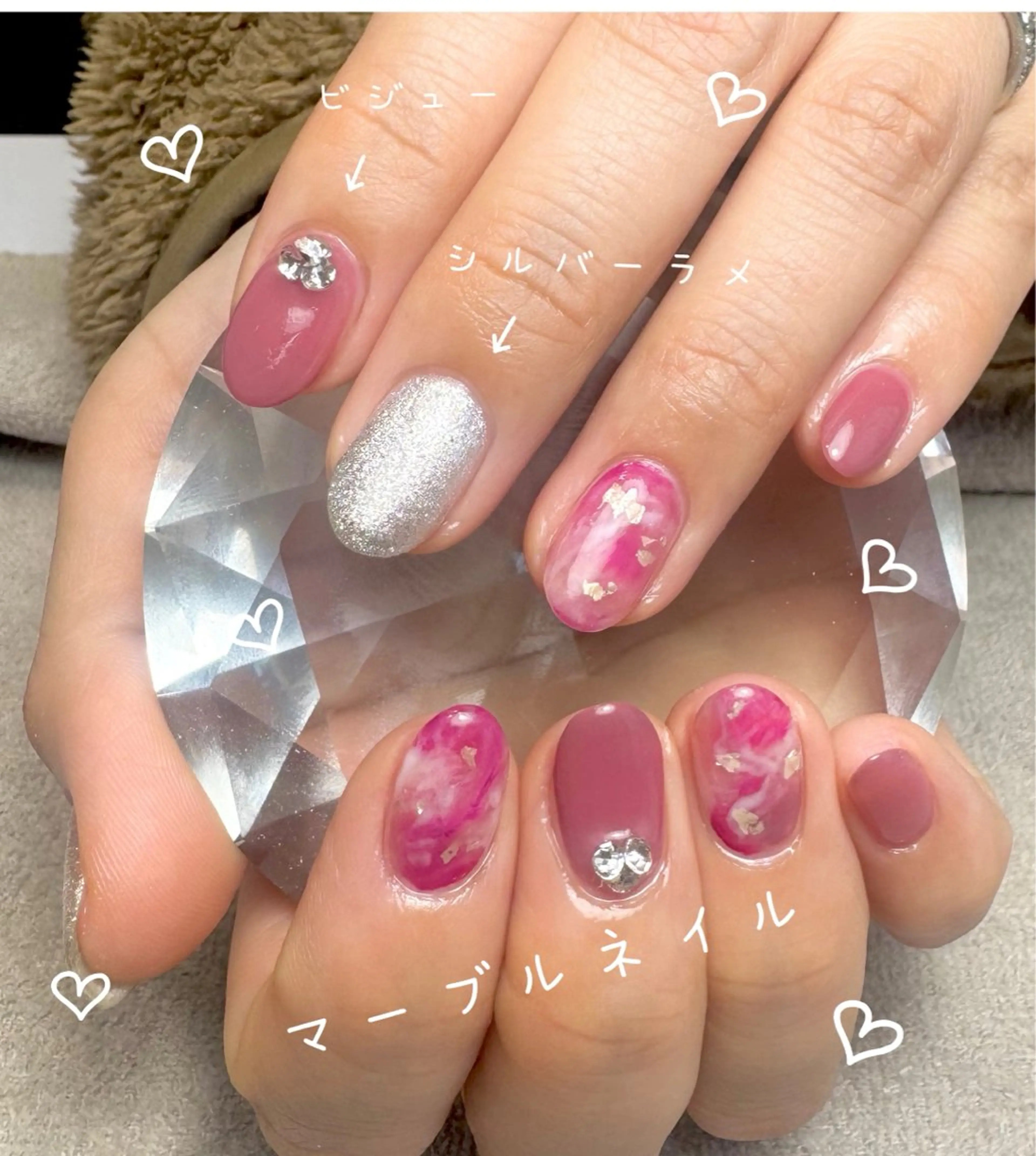 ネイル 大理石ネイル(マーブル) ハンドネイル LinoTino nailのネイルデザイン