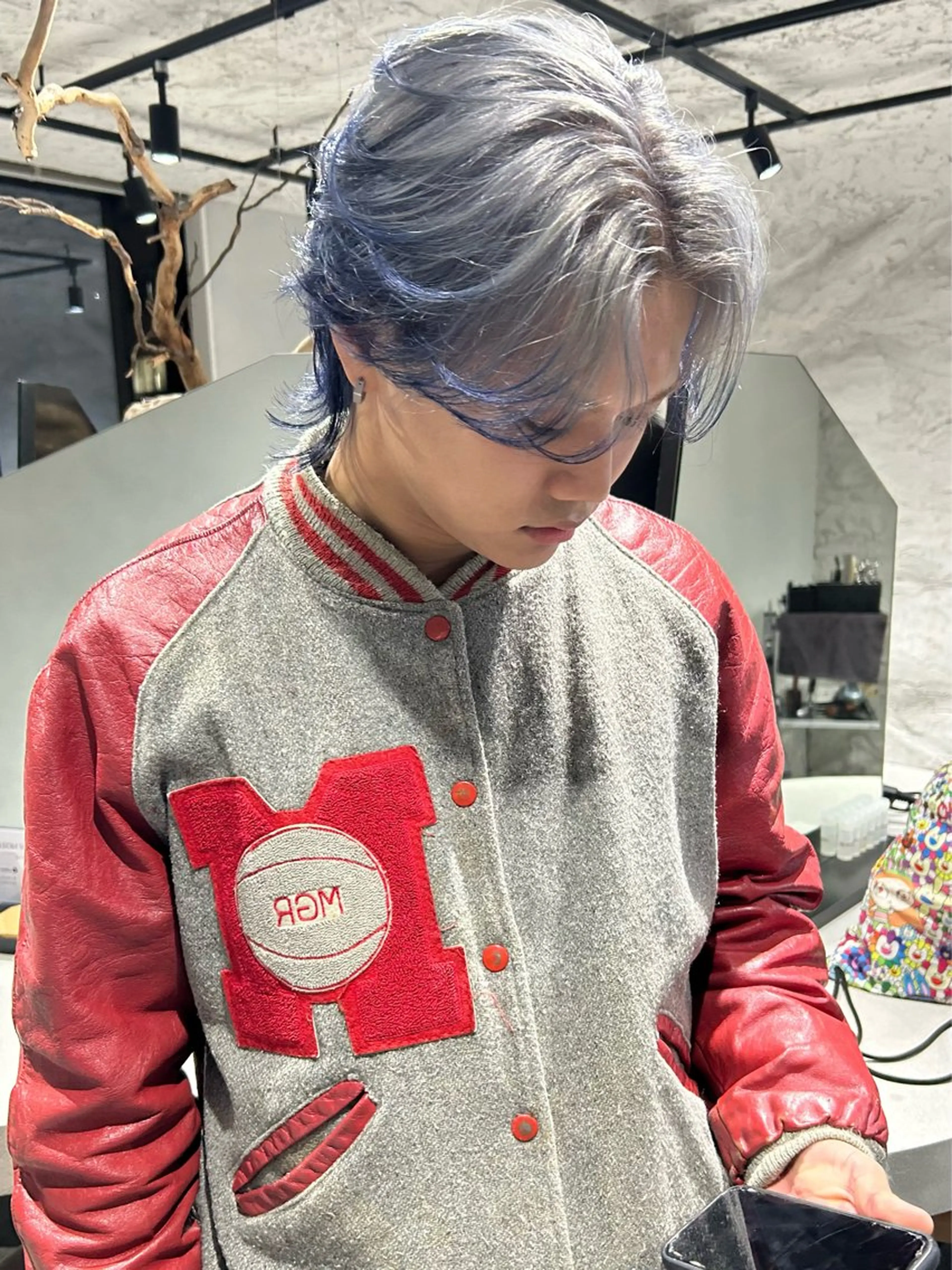 カラー メンズ センターパート メンズ韓国風 マッシュ メンズパーマ 刈り上げ カット ヘアカラー 船橋🪡 キチ/RITSUのヘアスタイル