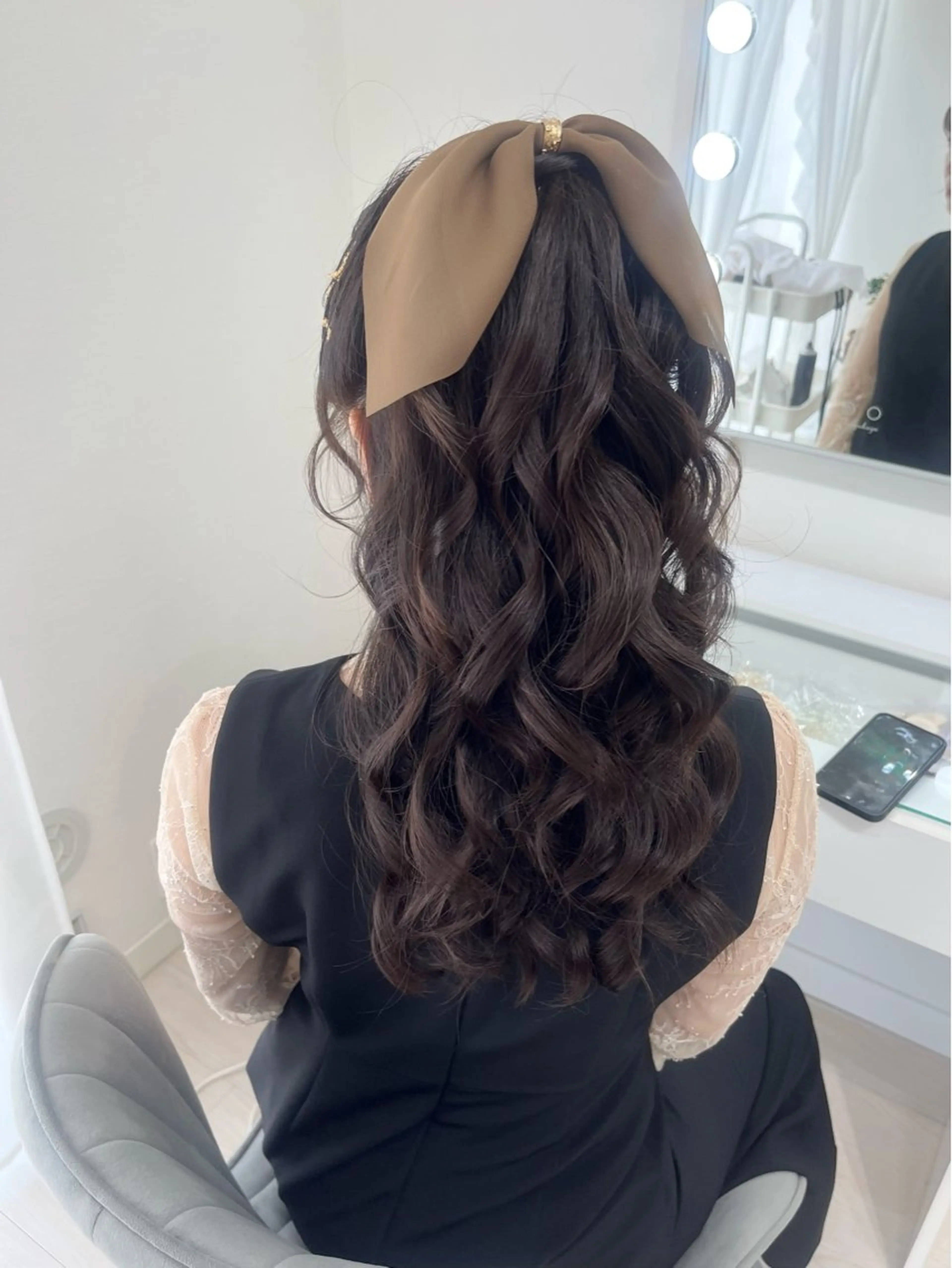 ロング ヘアアレンジ ハーフアップ ヘアセット ヘアセットサロン /上坪愛美のヘアスタイル