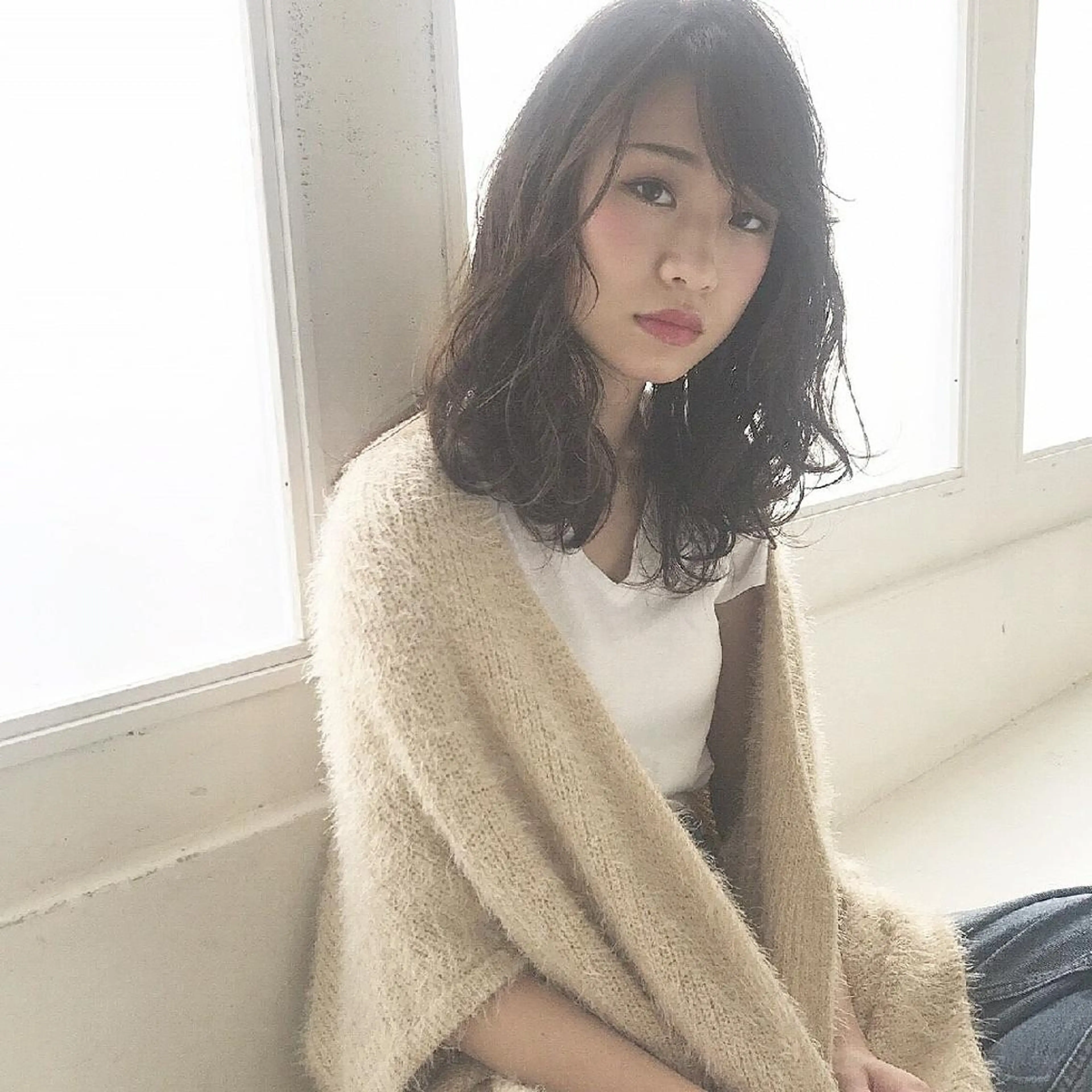 ミディアム カラー パーマ 竹内啓太 ボブのヘアスタイル