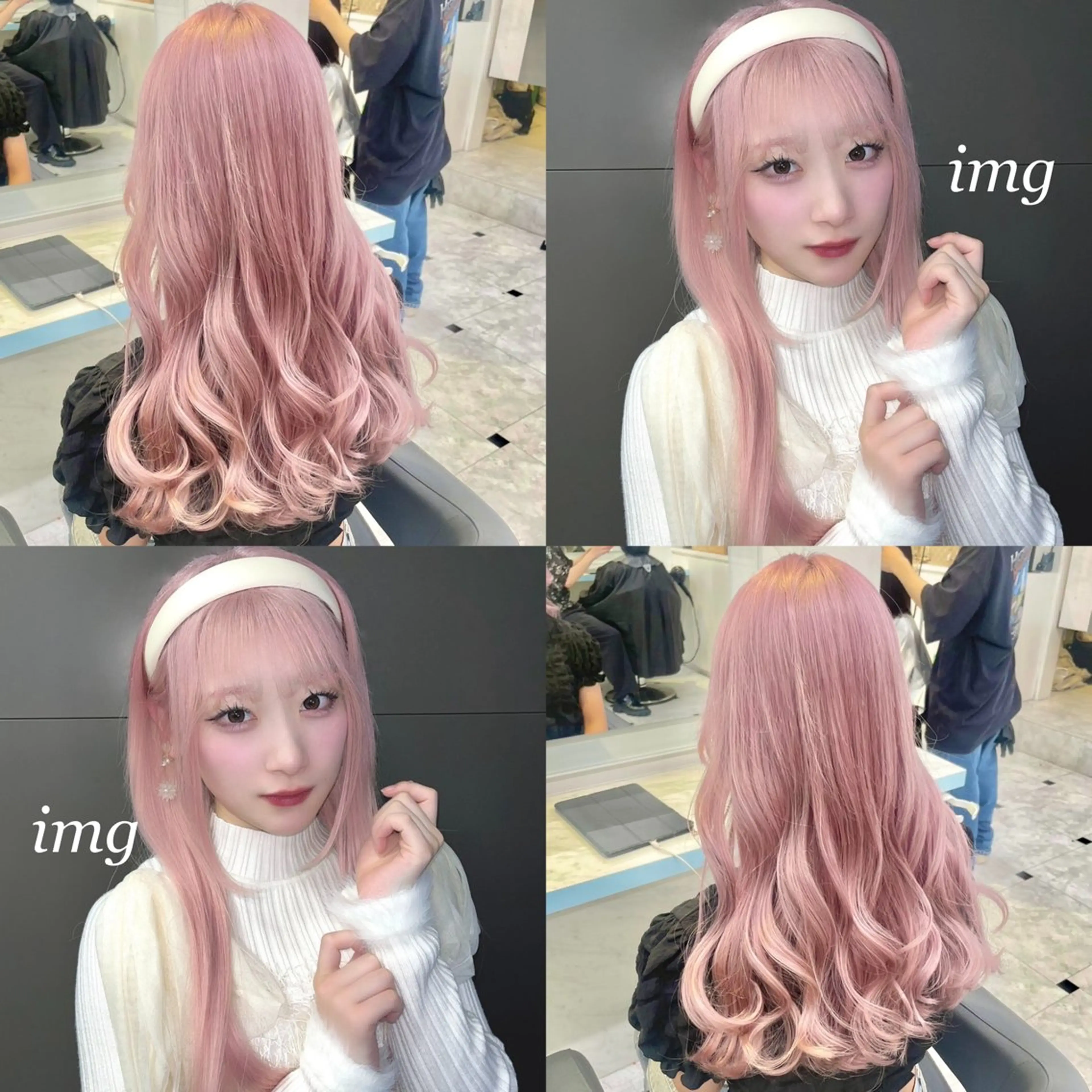 ロング カラー ヘアアレンジ 韓国レイヤー&ピンク 艶髪🩶maikoのヘアスタイル