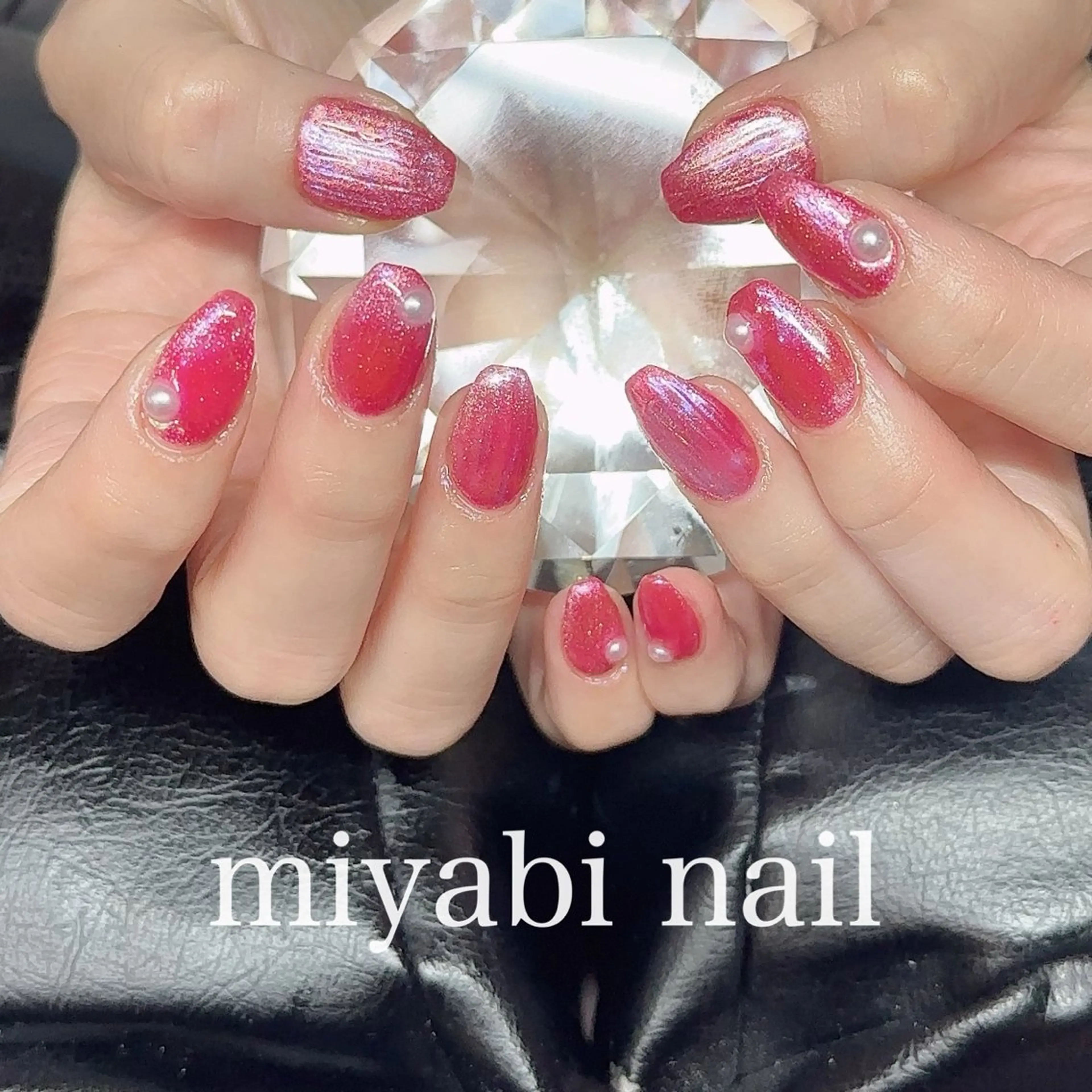 ネイル オーロラネイル キラキラネイル マグネットネイル ミラーネイル 持ち込み ハンドネイル miyabi nail 桂川駅近くのネイルデザイン