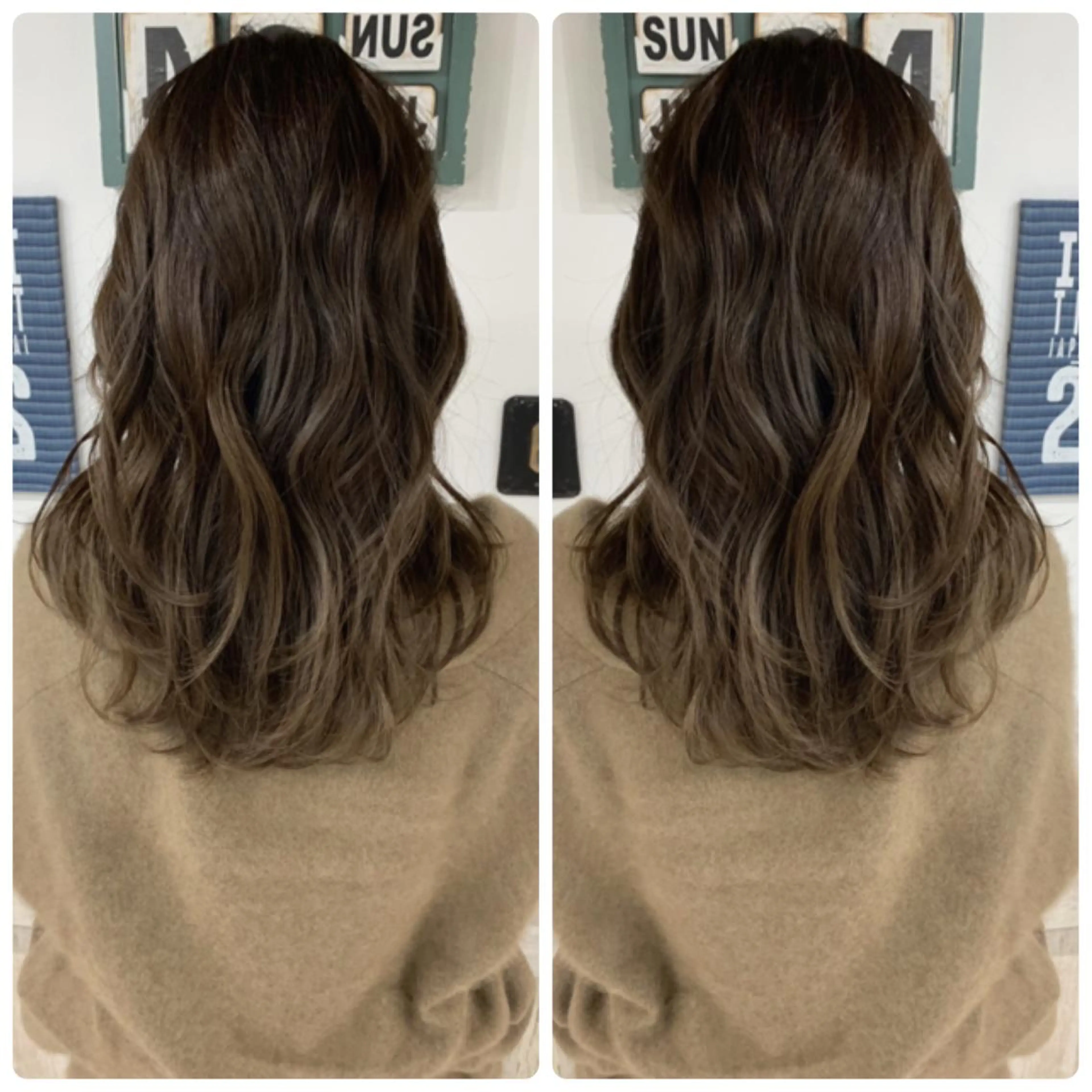 セミロング カラー カット ヘアカラー 京都大人女性ショート 徒歩1分/秋山のヘアスタイル