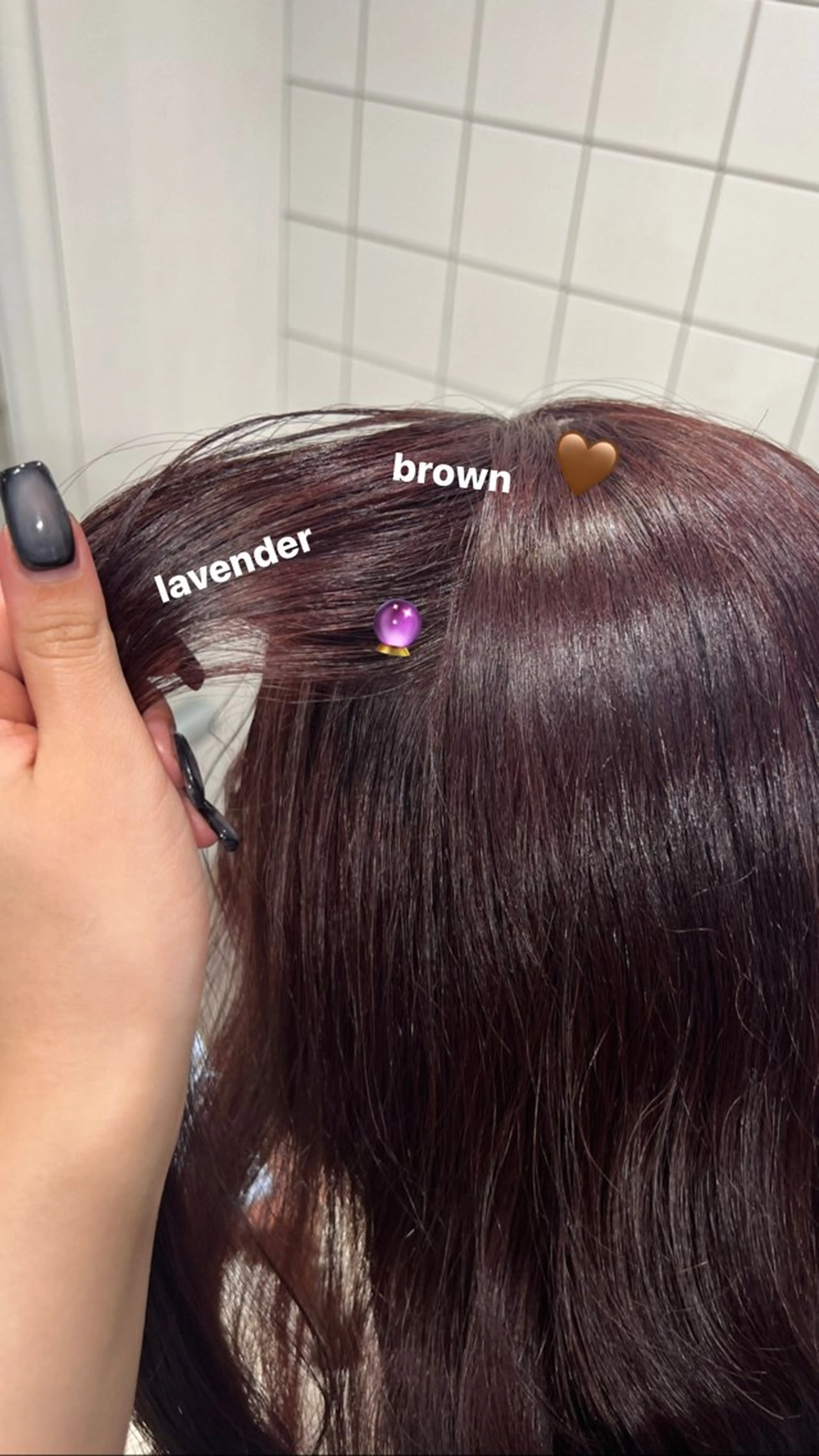 ロング カラー ブラウンカラー ラベンダーカラー ヘアカラー 暗髪🩶ラベンダー/ ブルー/ユウナ🤍のヘアスタイル