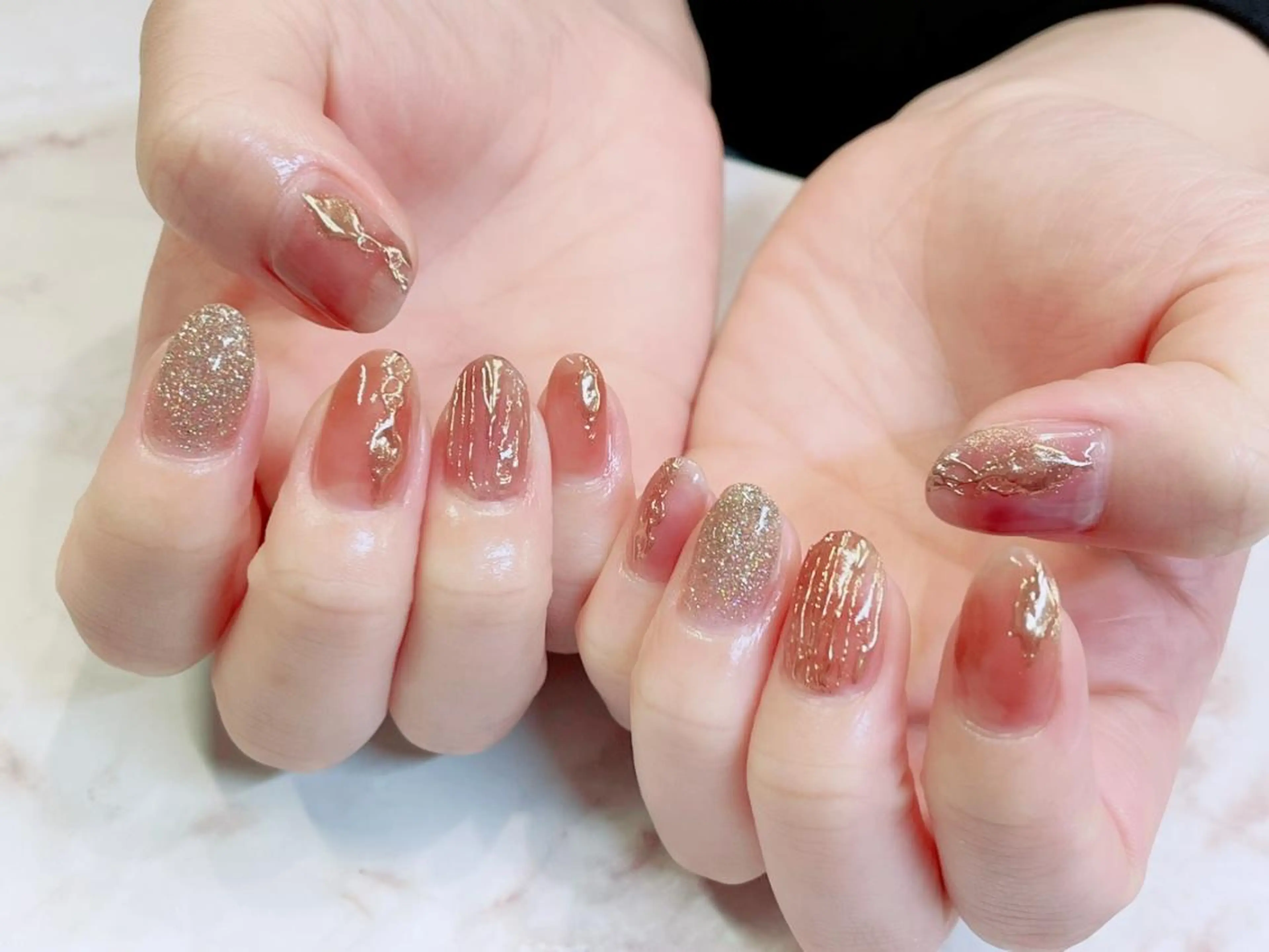 ネイル アートネイル ジェルネイル ニュアンスネイル パラジェル Nailist Honamiのネイルデザイン