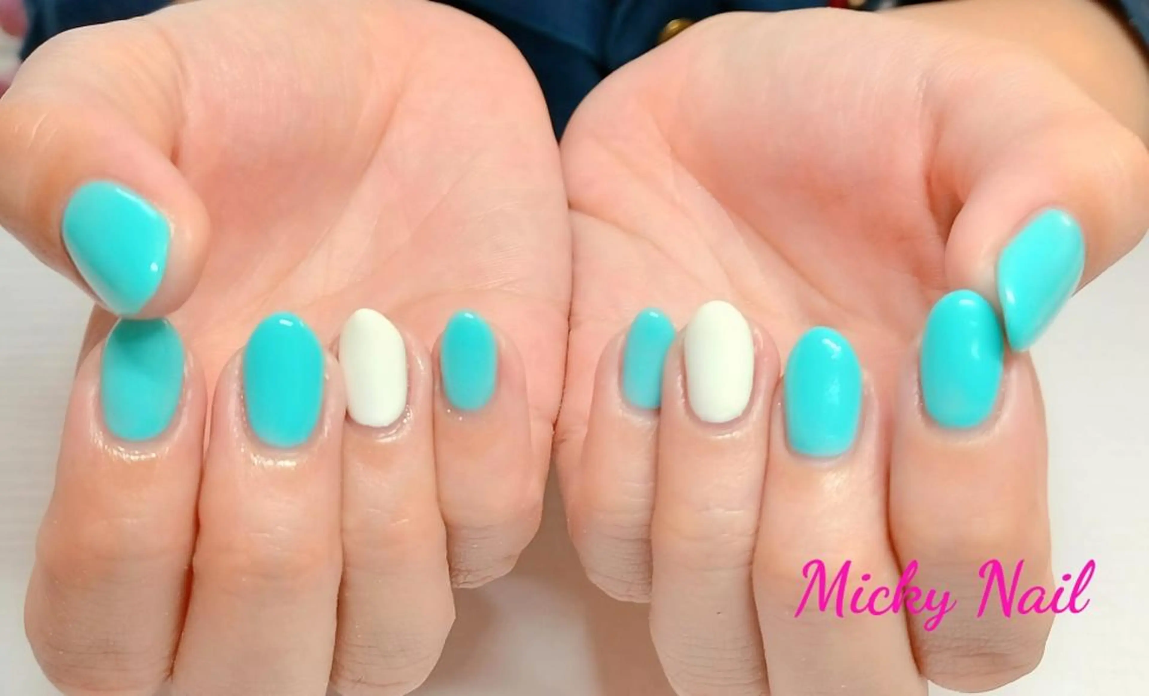 ネイル 水色 Micky nail chikushinoのネイルデザイン