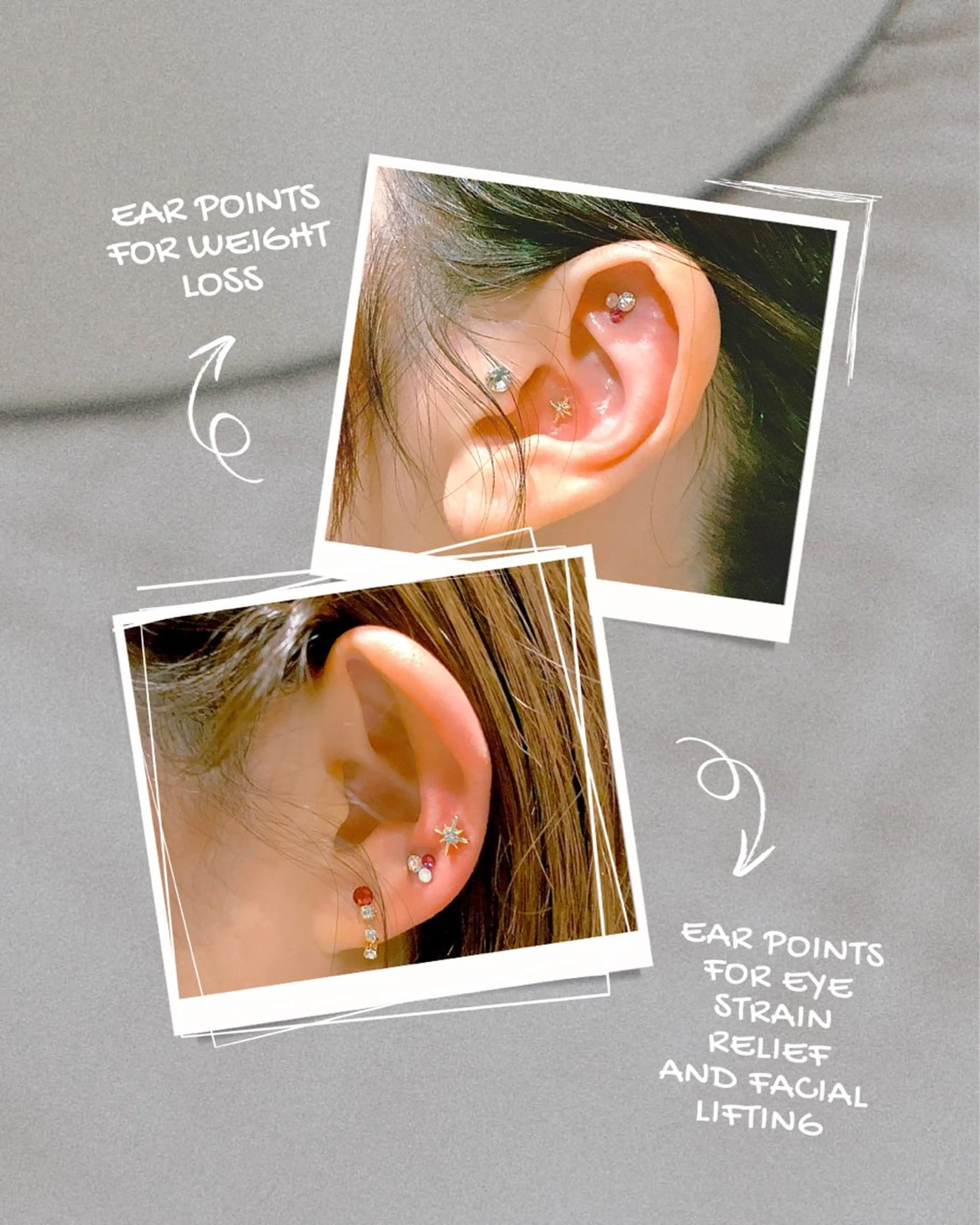 耳つぼジュエリー6セット(左右で12粒)お好きなツボ組み合わせの写真