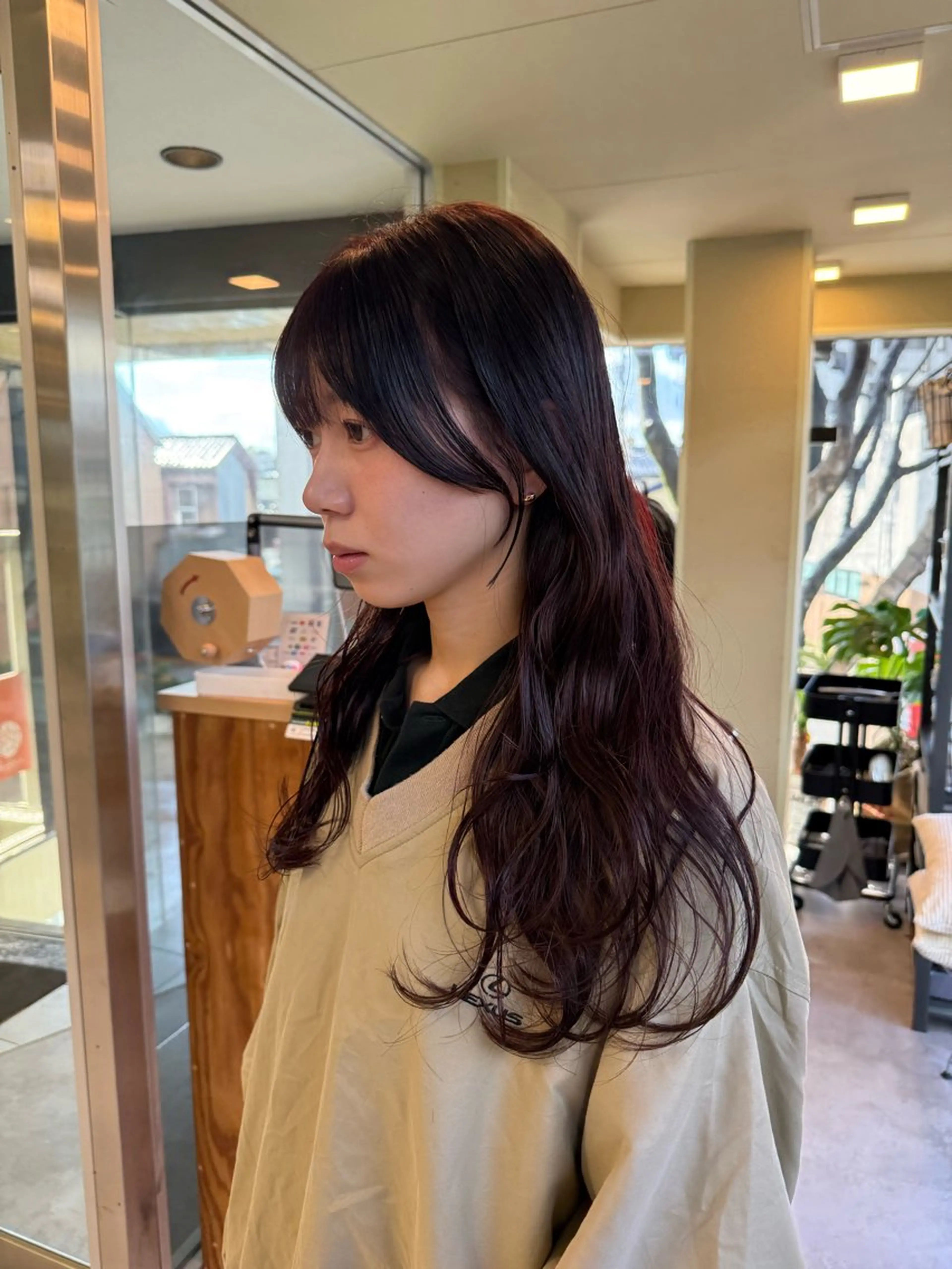 ミディアム カラー カット ヘアカラー トリートメント 伶風/ボブ/ ハッシュカットのヘアスタイル