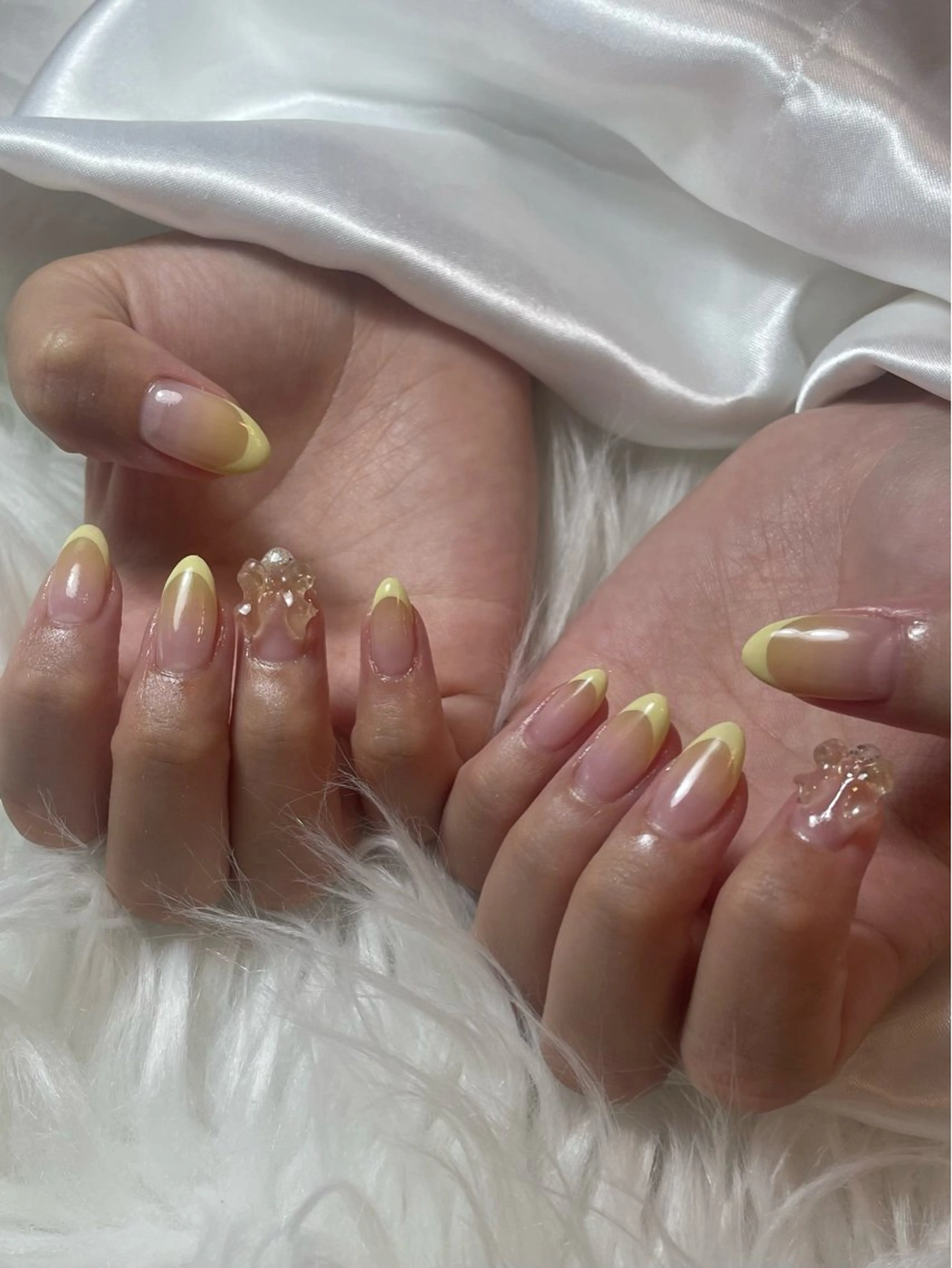 ネイル ブルー フレンチネイル キラキラネイル 韓国ネイル マグネットネイル ハンドネイル timtam --sakiのネイルデザイン