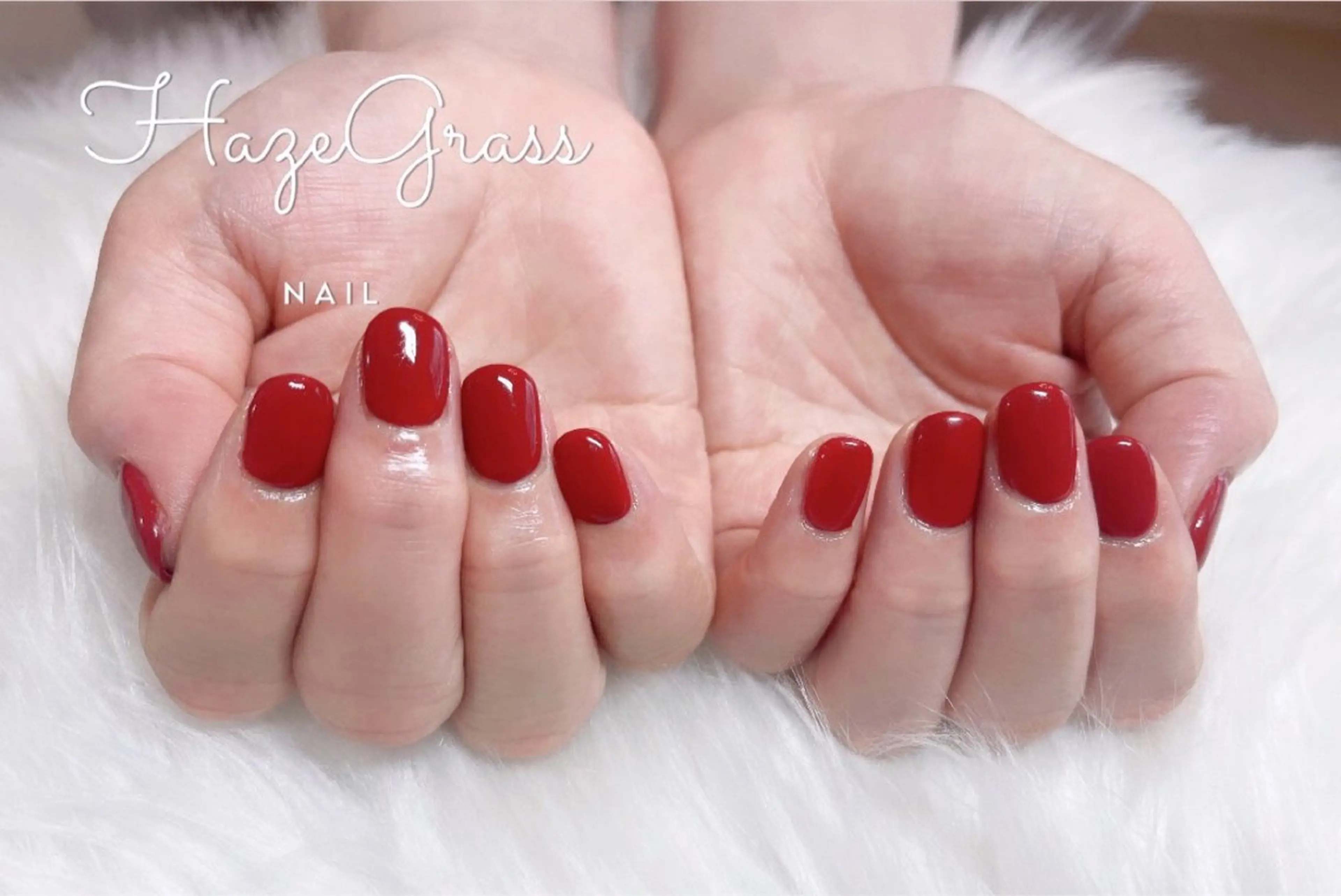 ネイル 赤色 ハンドネイル HazeGrass NAILのネイルデザイン