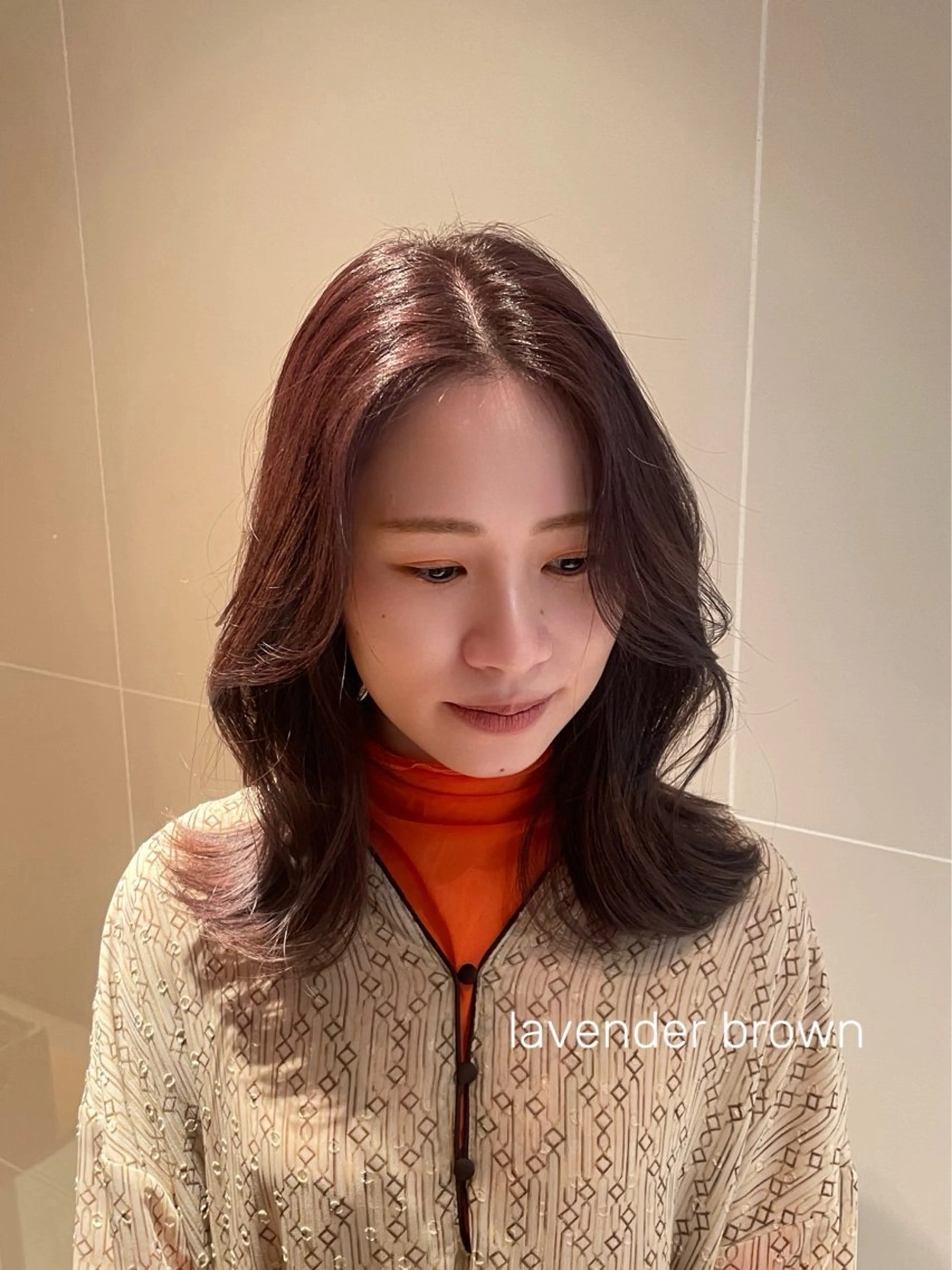 ミディアム カラー ラベンダーカラー カット ヘアカラー トリートメント 縮毛矯正/レイヤー /ひかるのヘアスタイル