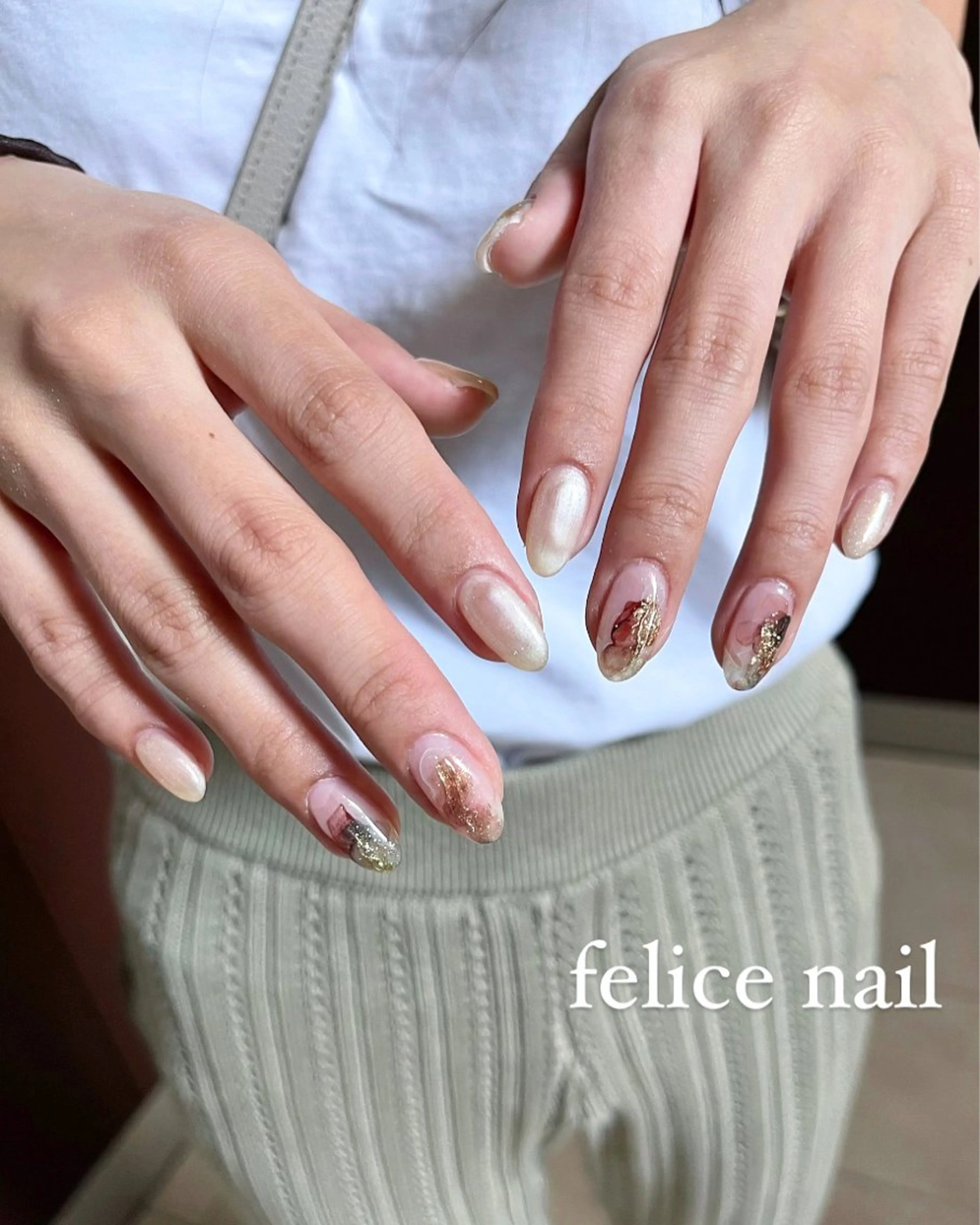 ネイル ニュアンスネイル オフィスネイル シンプルネイル felice nailのネイルデザイン