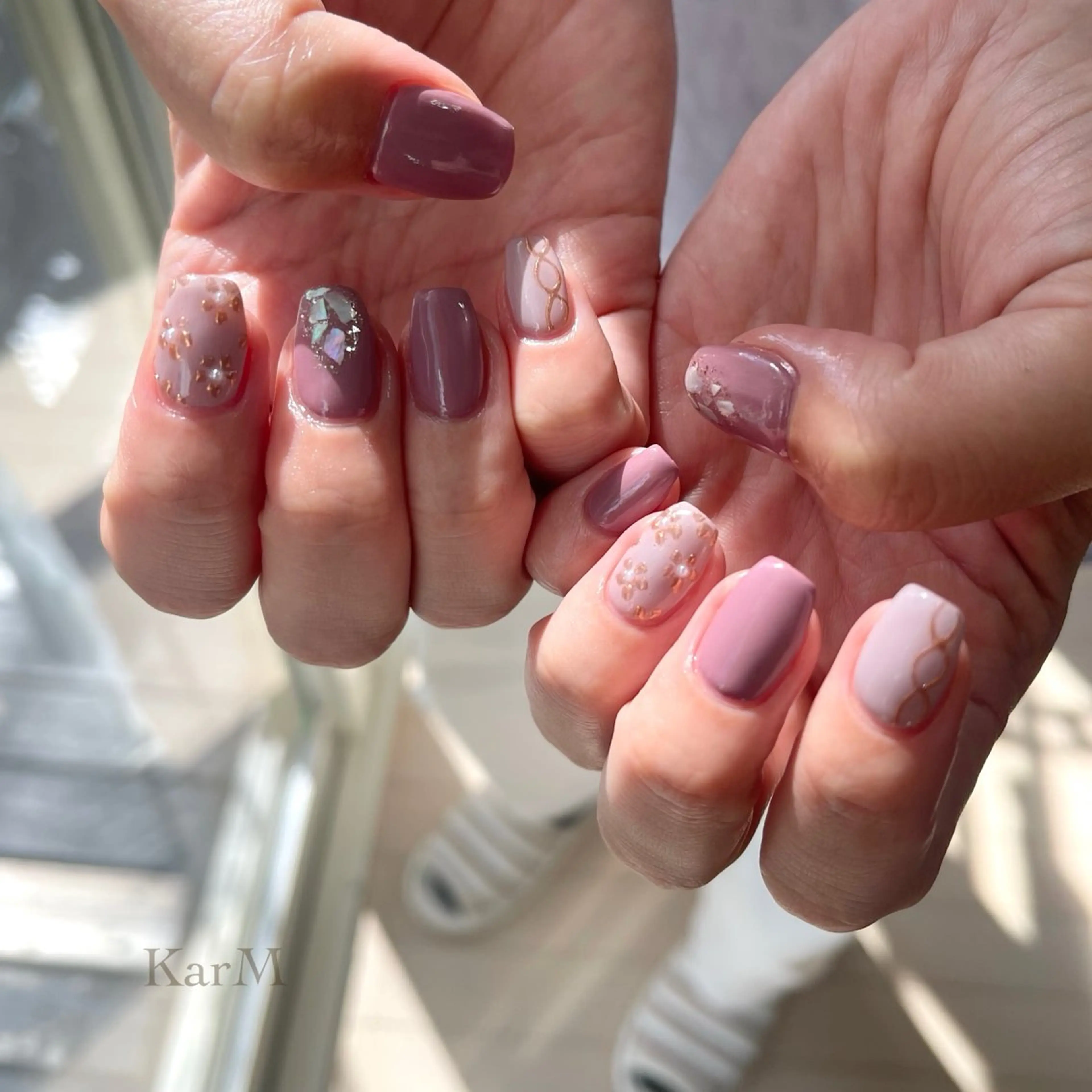 ネイル アートネイル オーロラネイル チークネイル フットネイル フレンチネイル ハンドネイル ogino karinのネイルデザイン