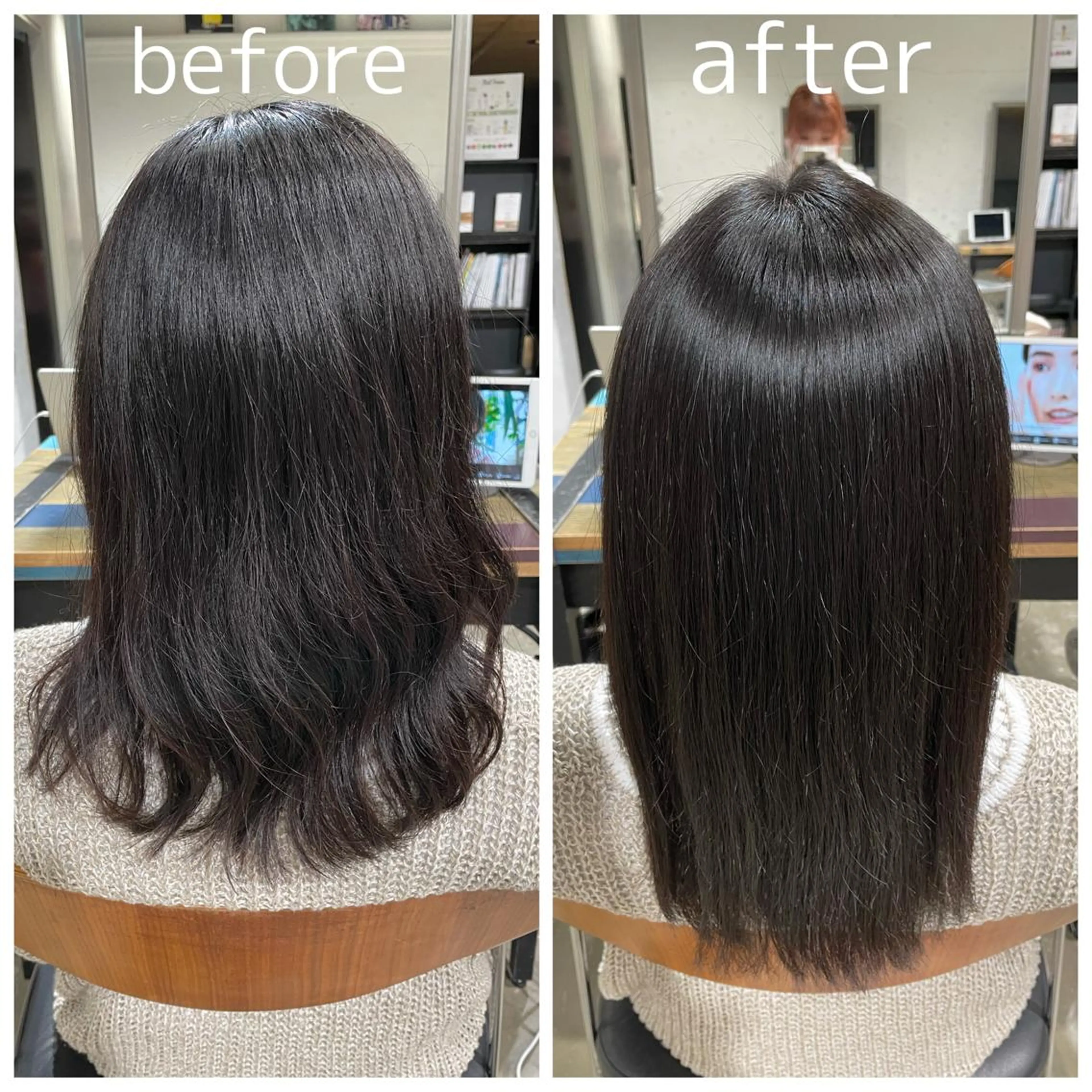 ミディアム 縮毛矯正 為近日向子🐥暖色 💘顔周りカット🌈のヘアスタイル