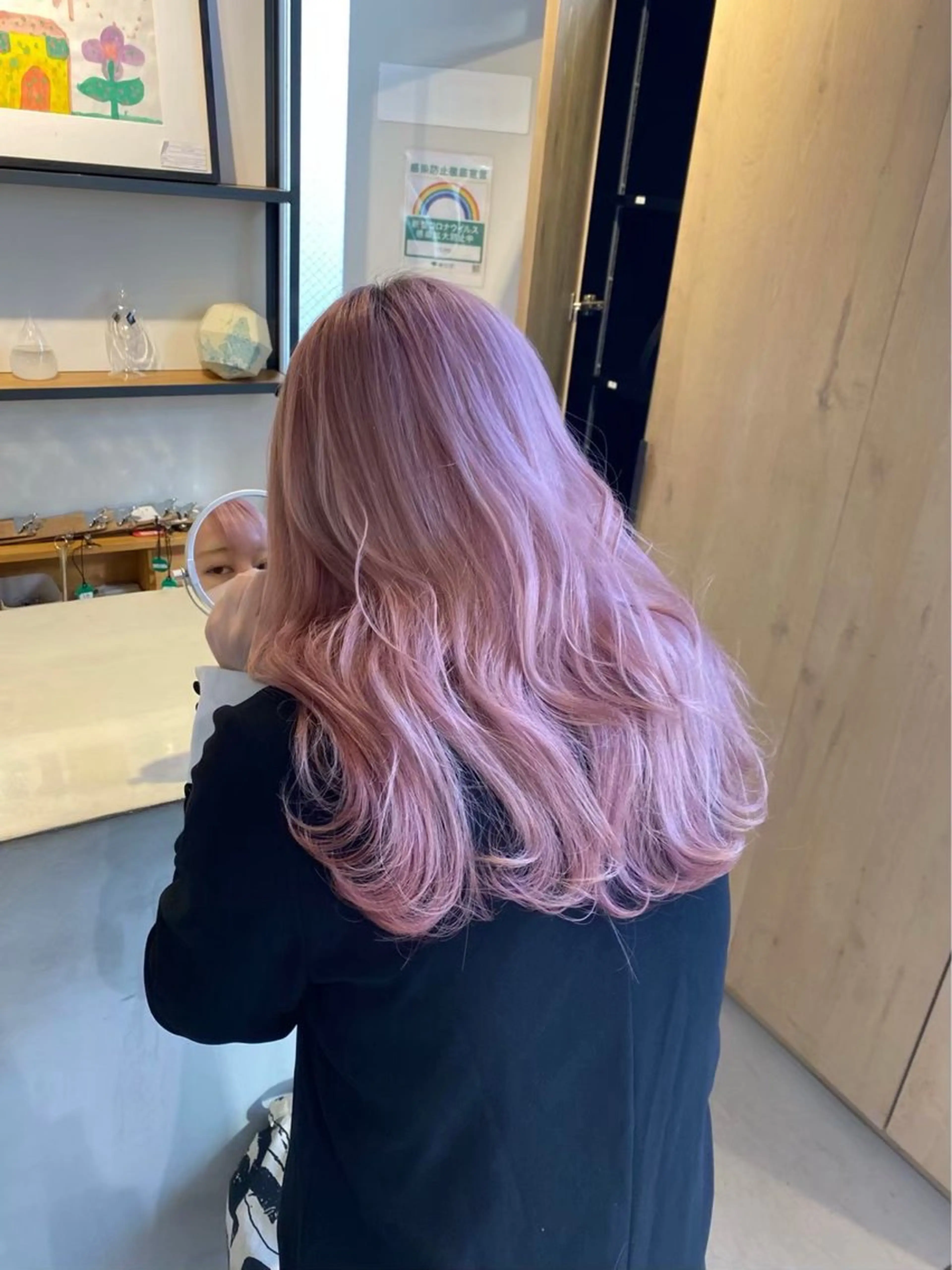 ロング カラー ショートボブ バレイヤージュ ブリーチ ケアブリーチ 透明感カラー hair terrace M所属・村岡 芽衣のヘアスタイル