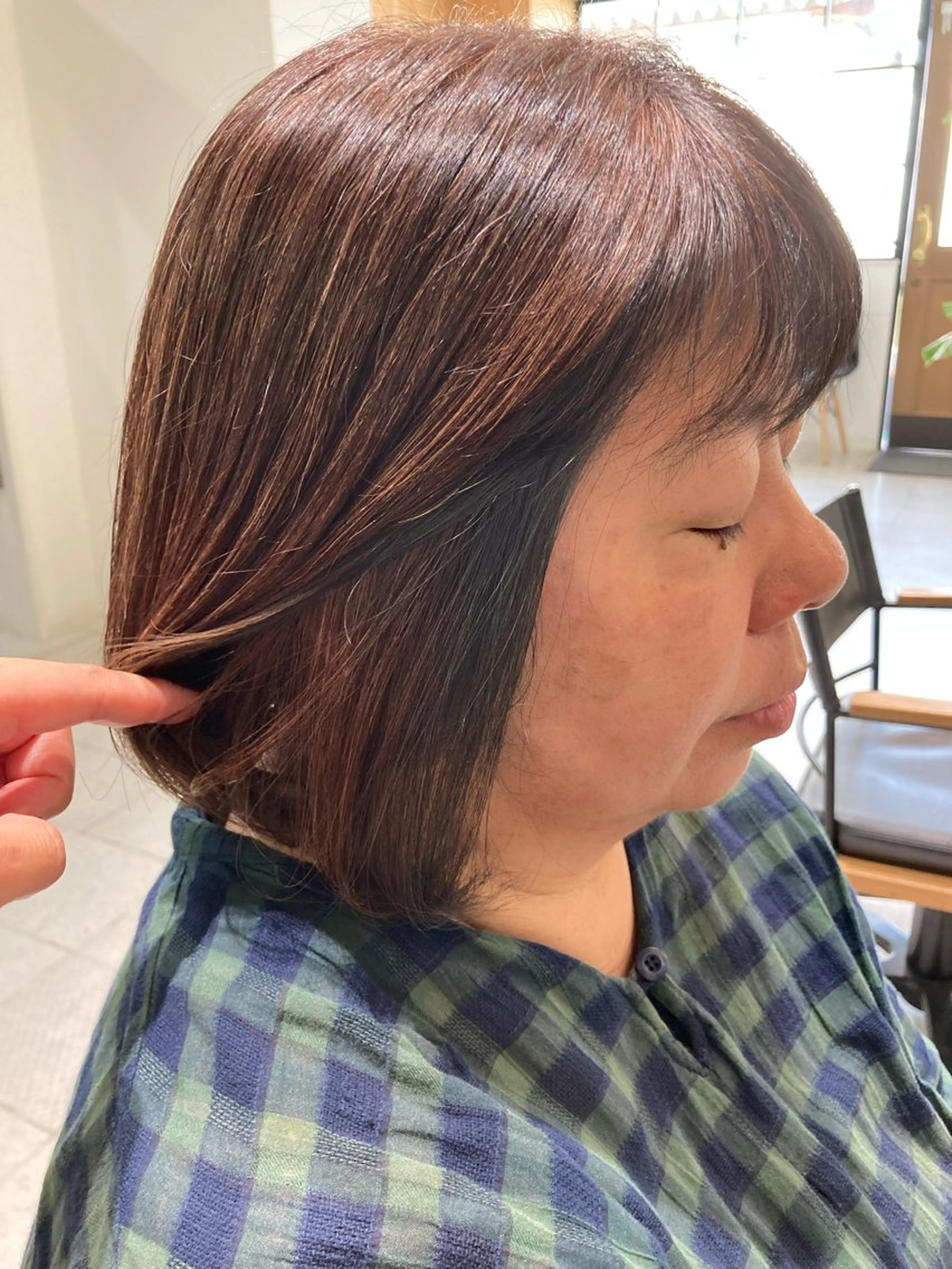 ショート カラー ブリーチ オーガニックカラー 顔周りカット ヘアカラー トリートメント 大野 まゆのヘアスタイル