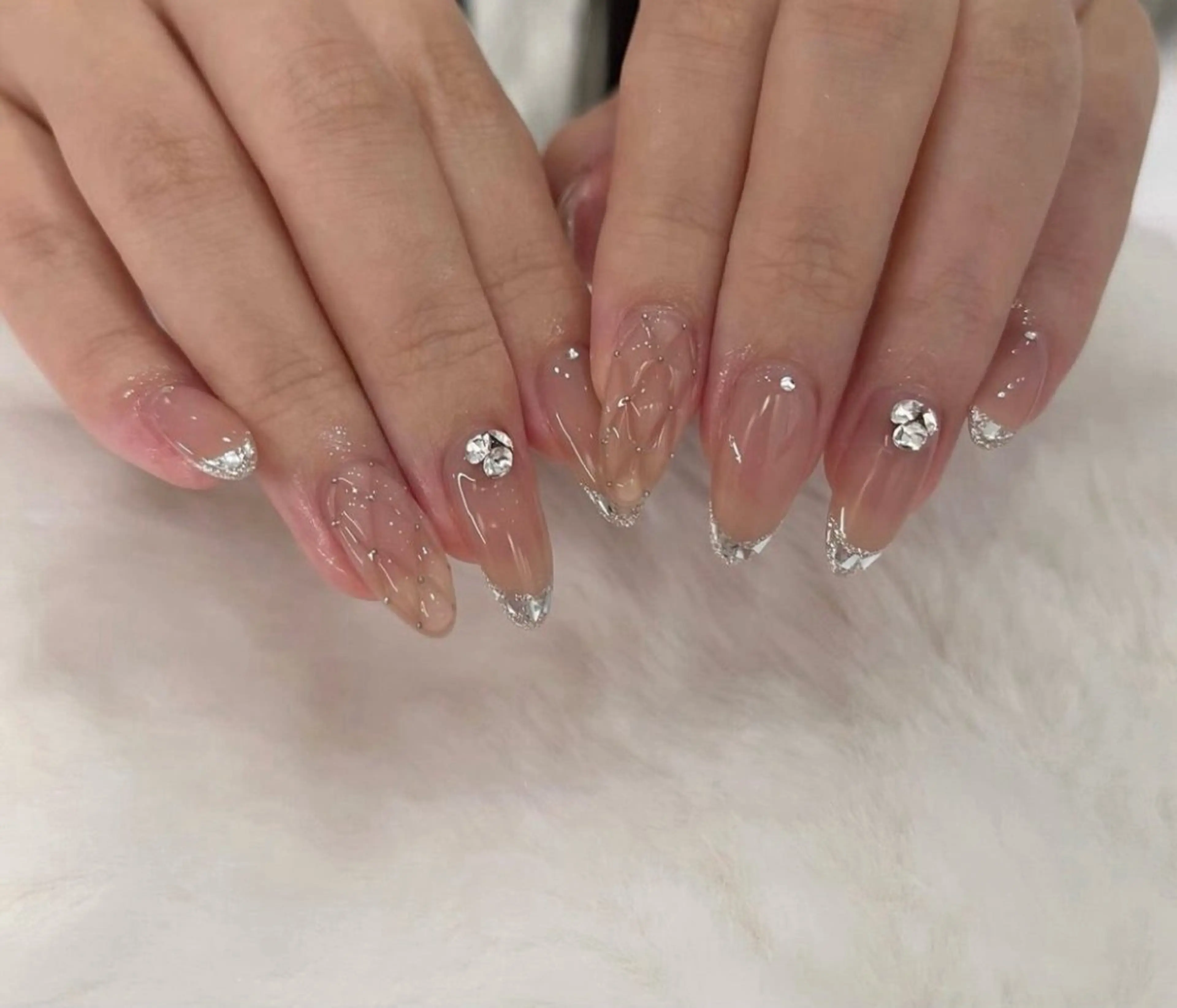 【大人気No.1】☆♪キラキラ可愛い☆♪ガラスフレンチ☆♪ 🌸初回ジェルオフ無料です。🌸の写真