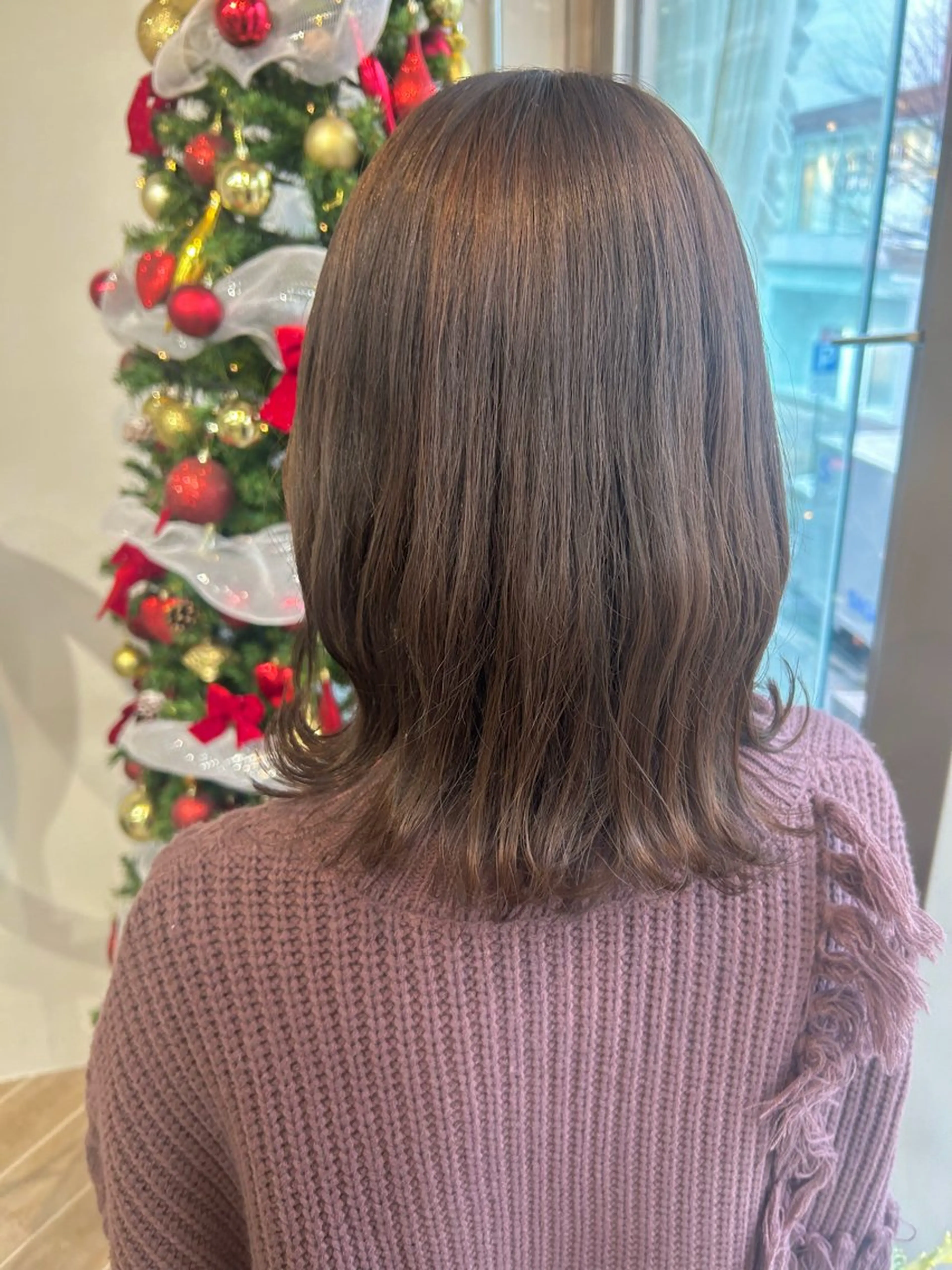 ミディアム カラー カット ヘアカラー トリートメント ベージュ/ダブルカラ ー/新潟駅/青柳萌果のヘアスタイル