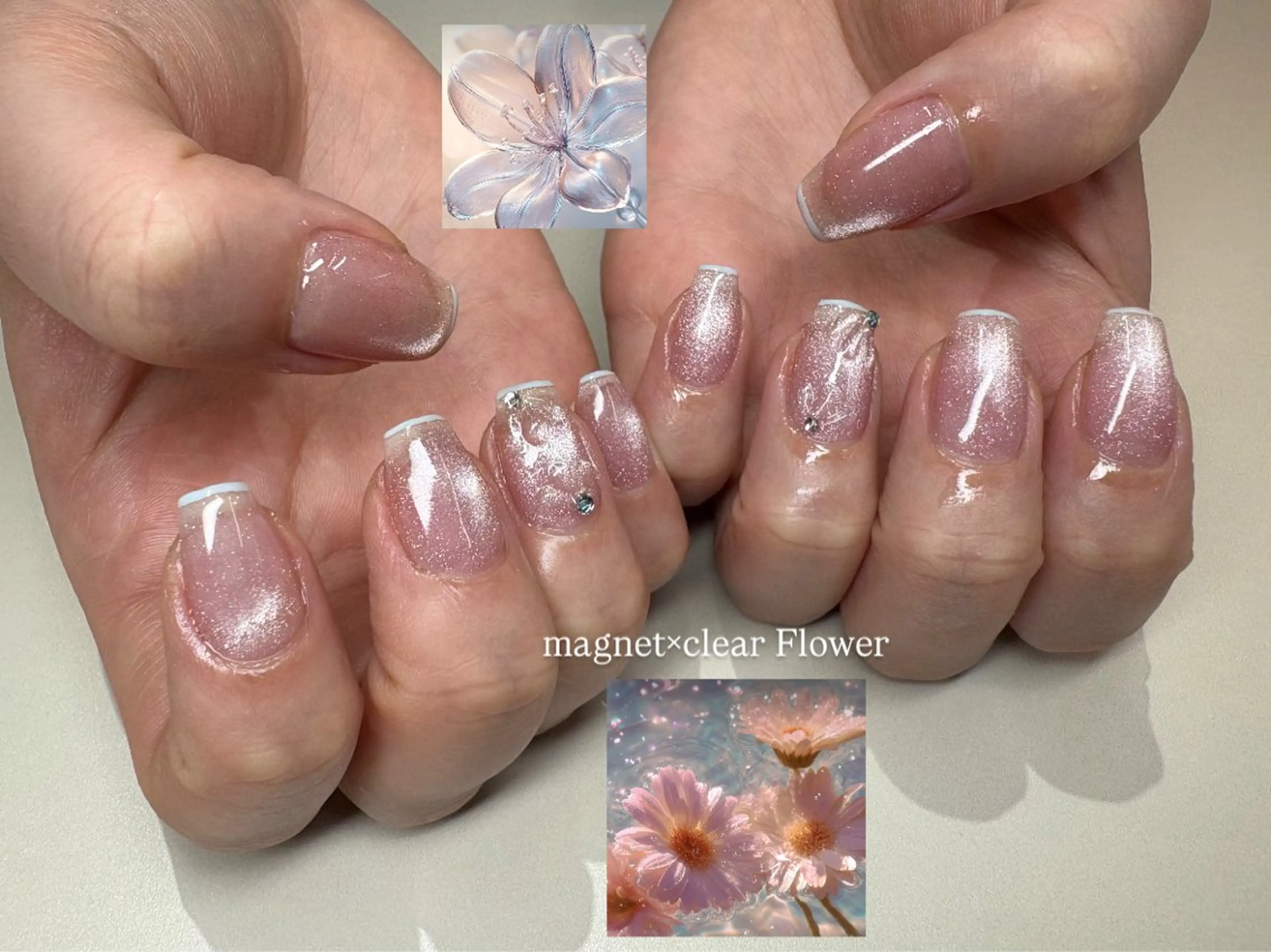 ネイル 長さ出し フットネイル ジェルネイル マグネットネイル 持ち込み chipie_ momiのネイルデザイン