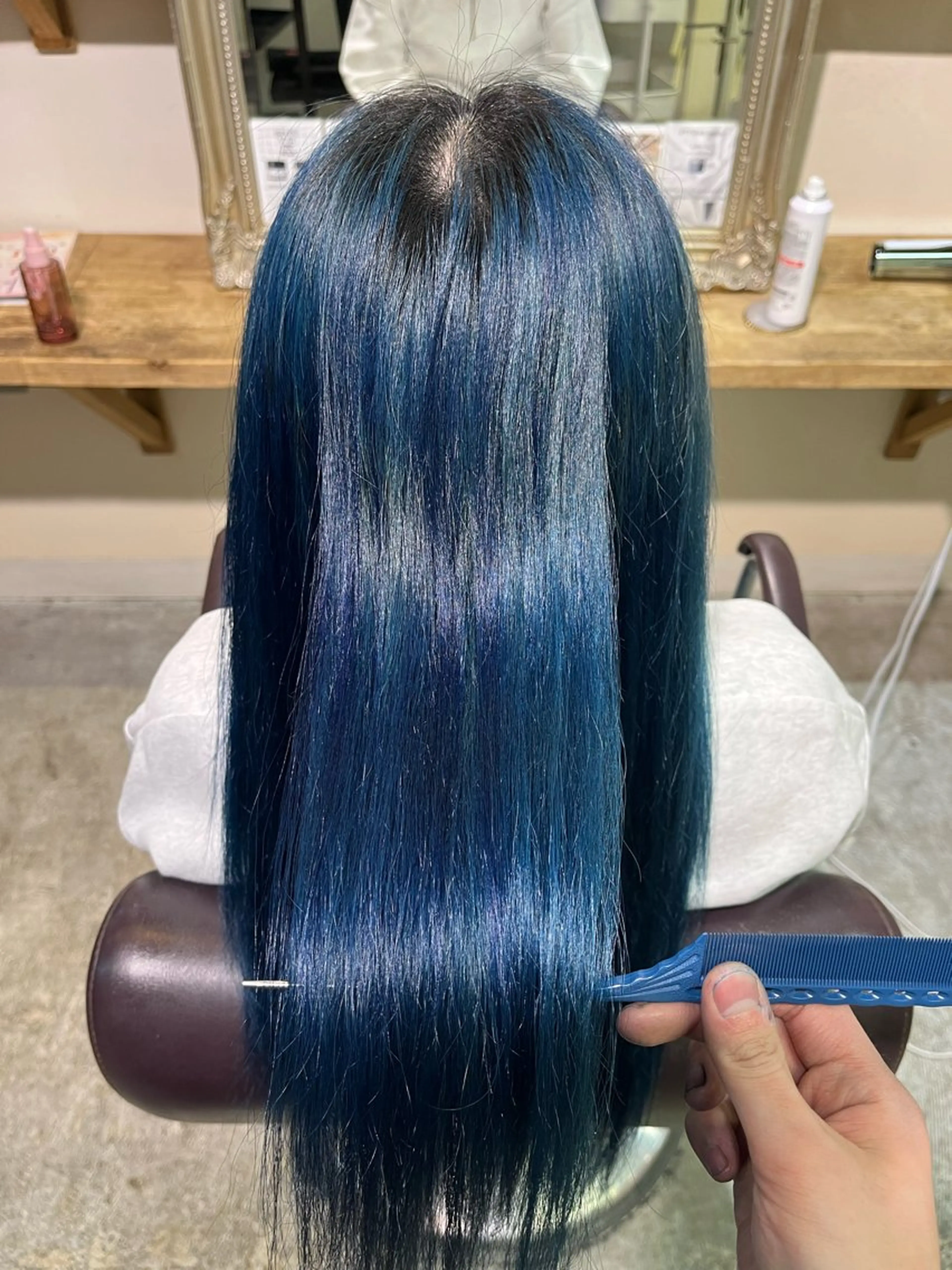 ロング カラー ヘアカラー トリートメント フェザーパーマ🌙 毛流れ yuzukiのヘアスタイル