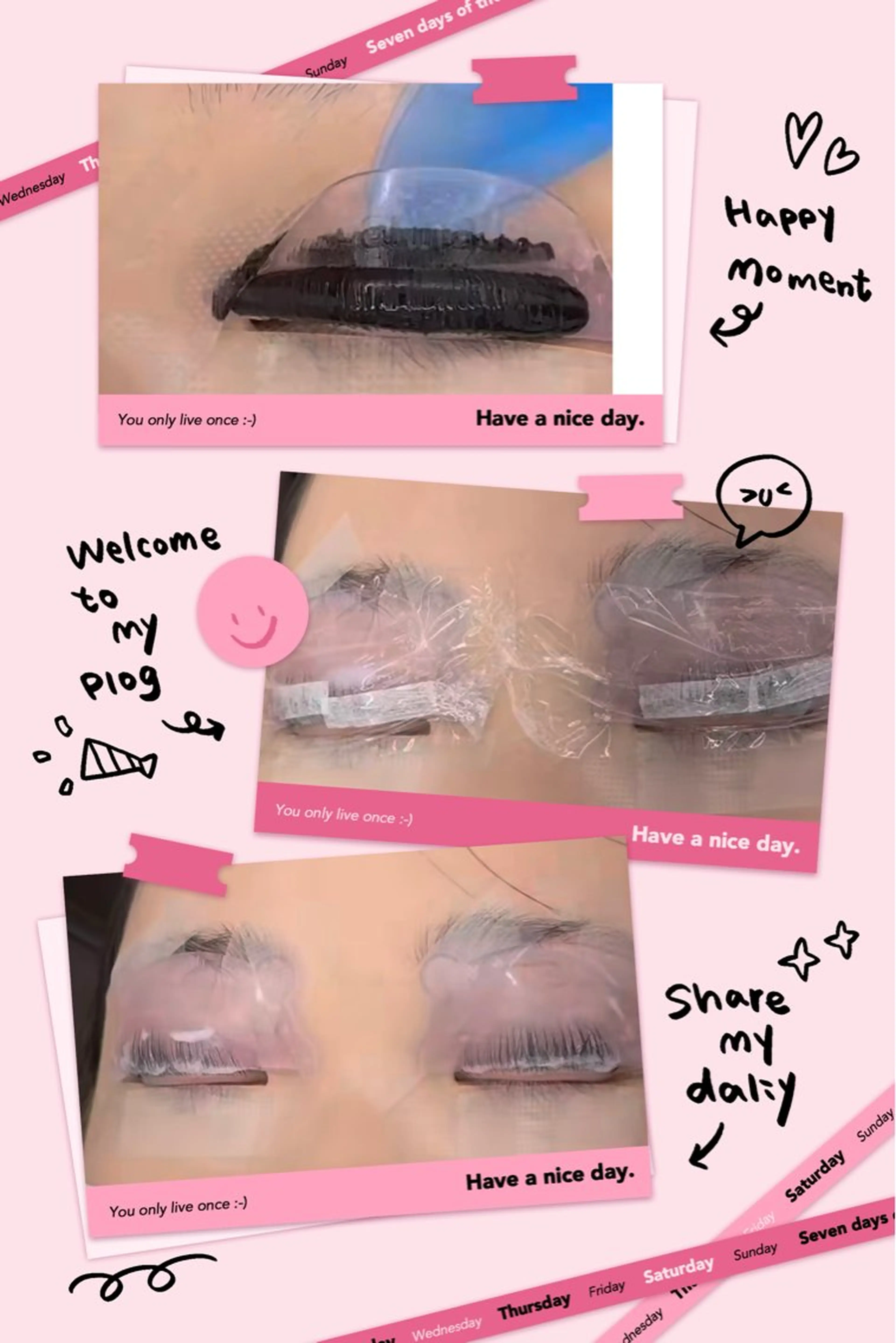 🖤 ꫛꫀꪝ韓国マスカラパーマ🖤まつ毛の先端まで黒さと艶を与えまつ毛を濃く太く長く見せるトリートメント♪¥5500の写真