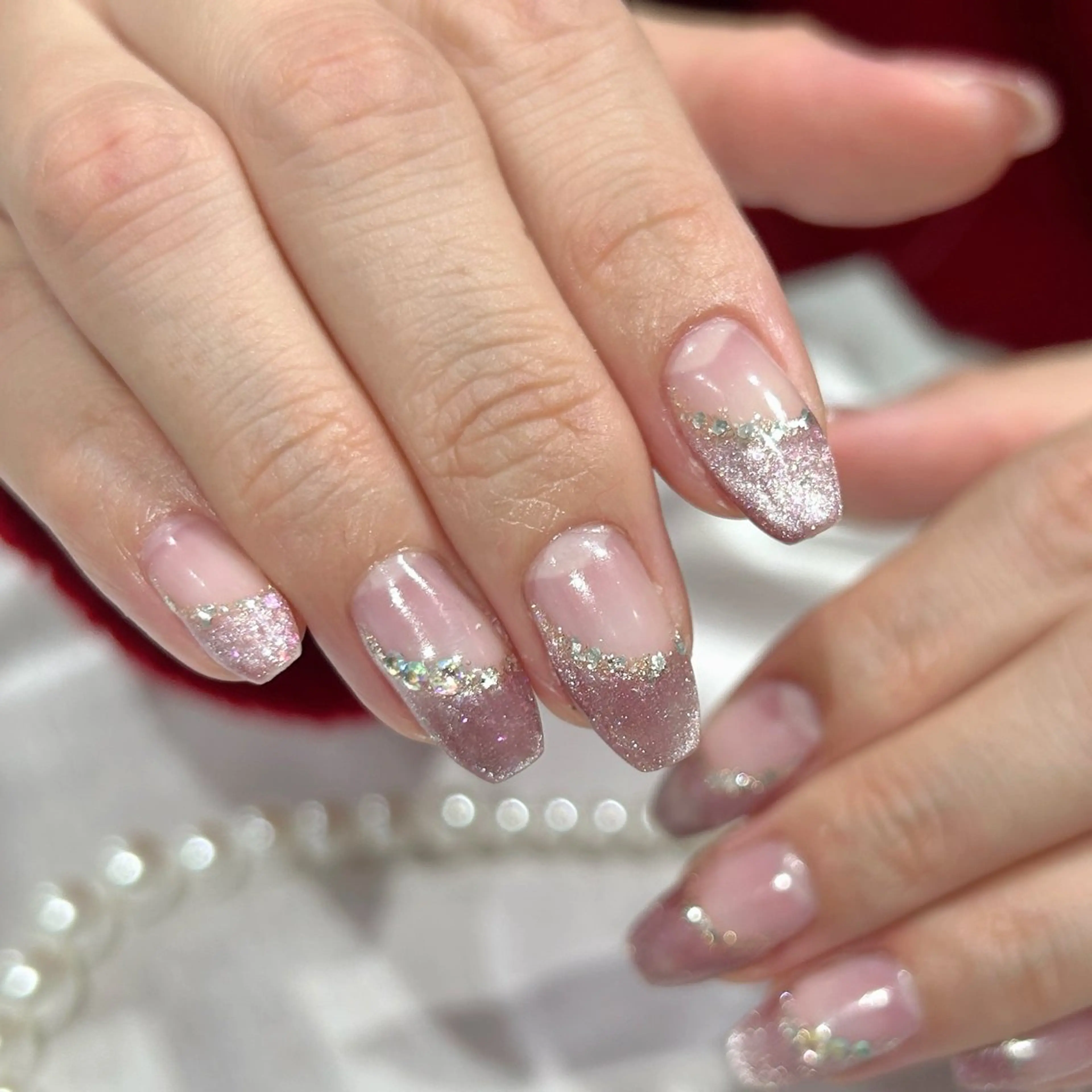 ネイル フレンチネイル マグネットネイル ハンドネイル はあとねいる筑紫口店 Hitomiのネイルデザイン