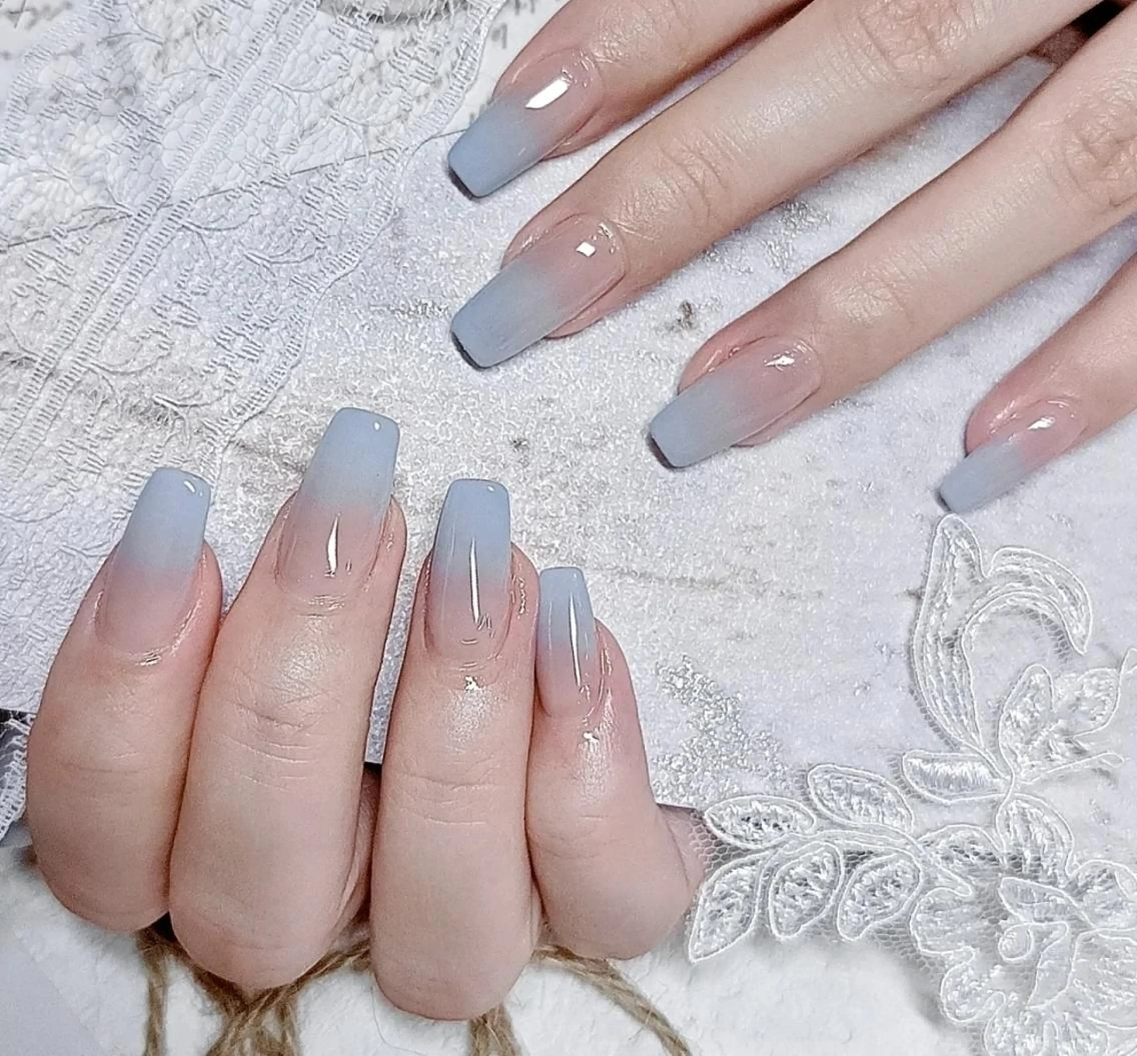 ネイル セミロング ネイリストゆか💅 長さだし、深爪矯正のネイルデザイン