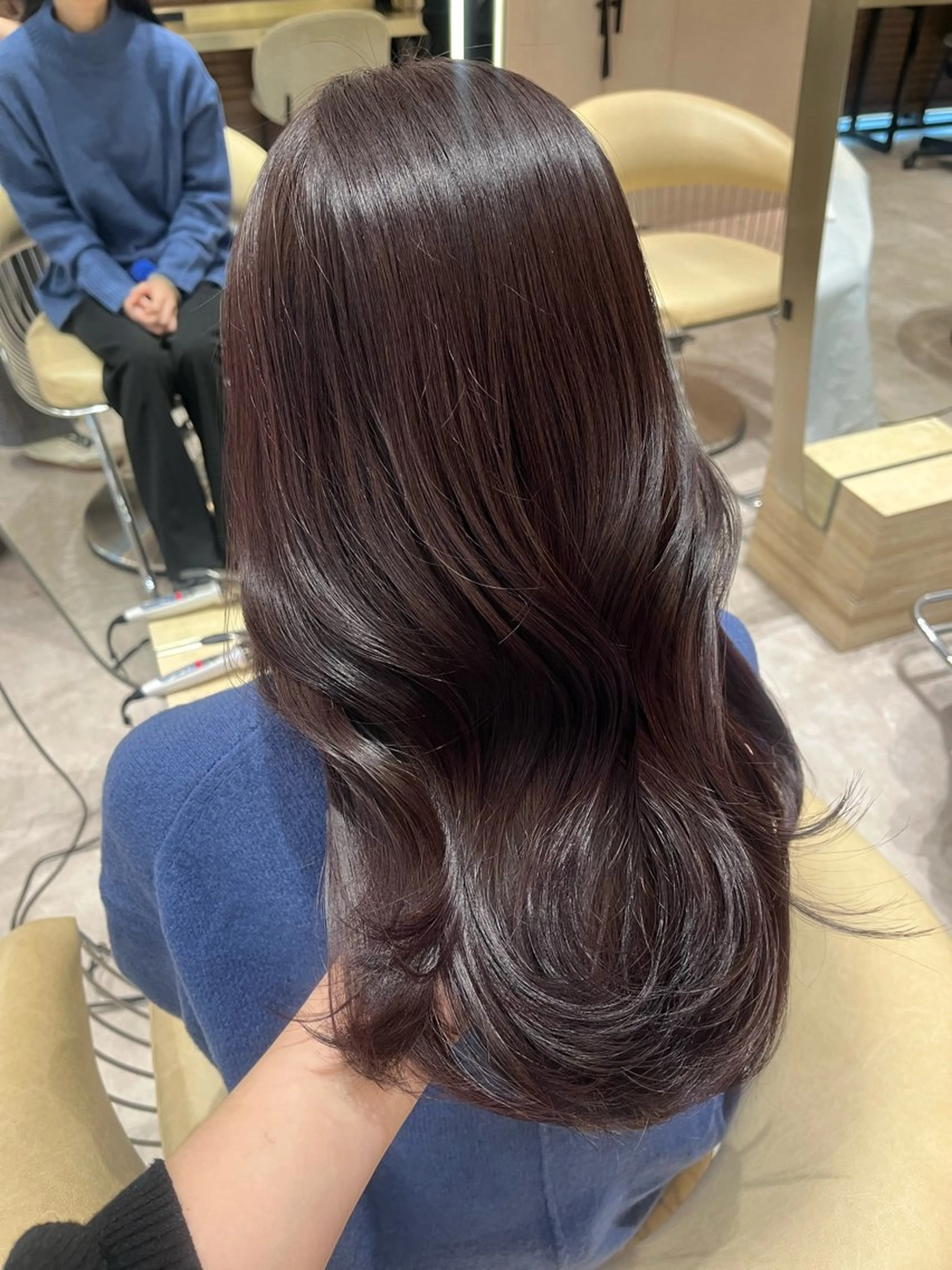 ミディアム カラー ヘアカラー 顔周りカット/ 透明感カラー/ユナのヘアスタイル