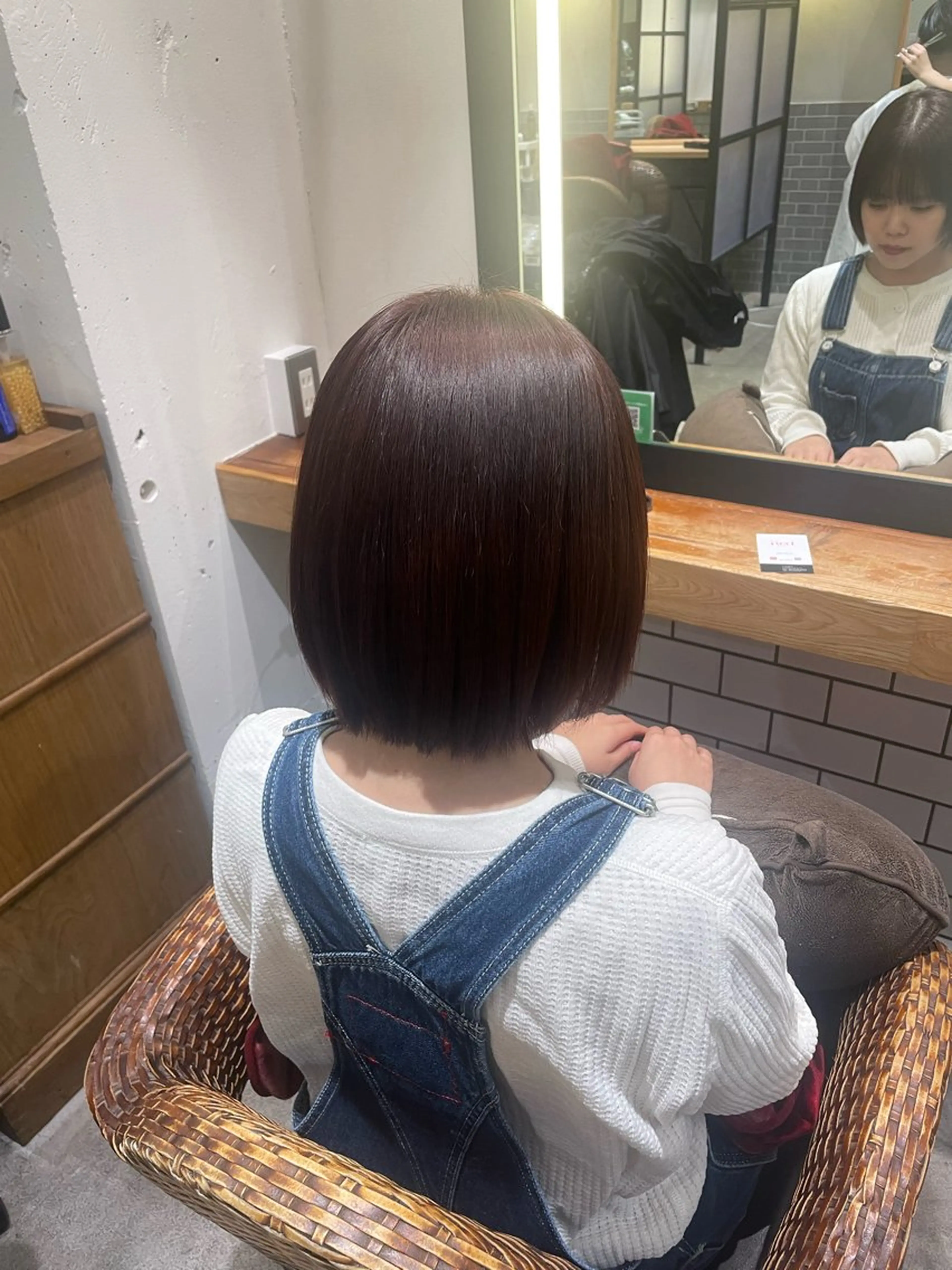 セミロング カット 縮毛矯正 暖色カラー🤎Red Neo meiのヘアスタイル
