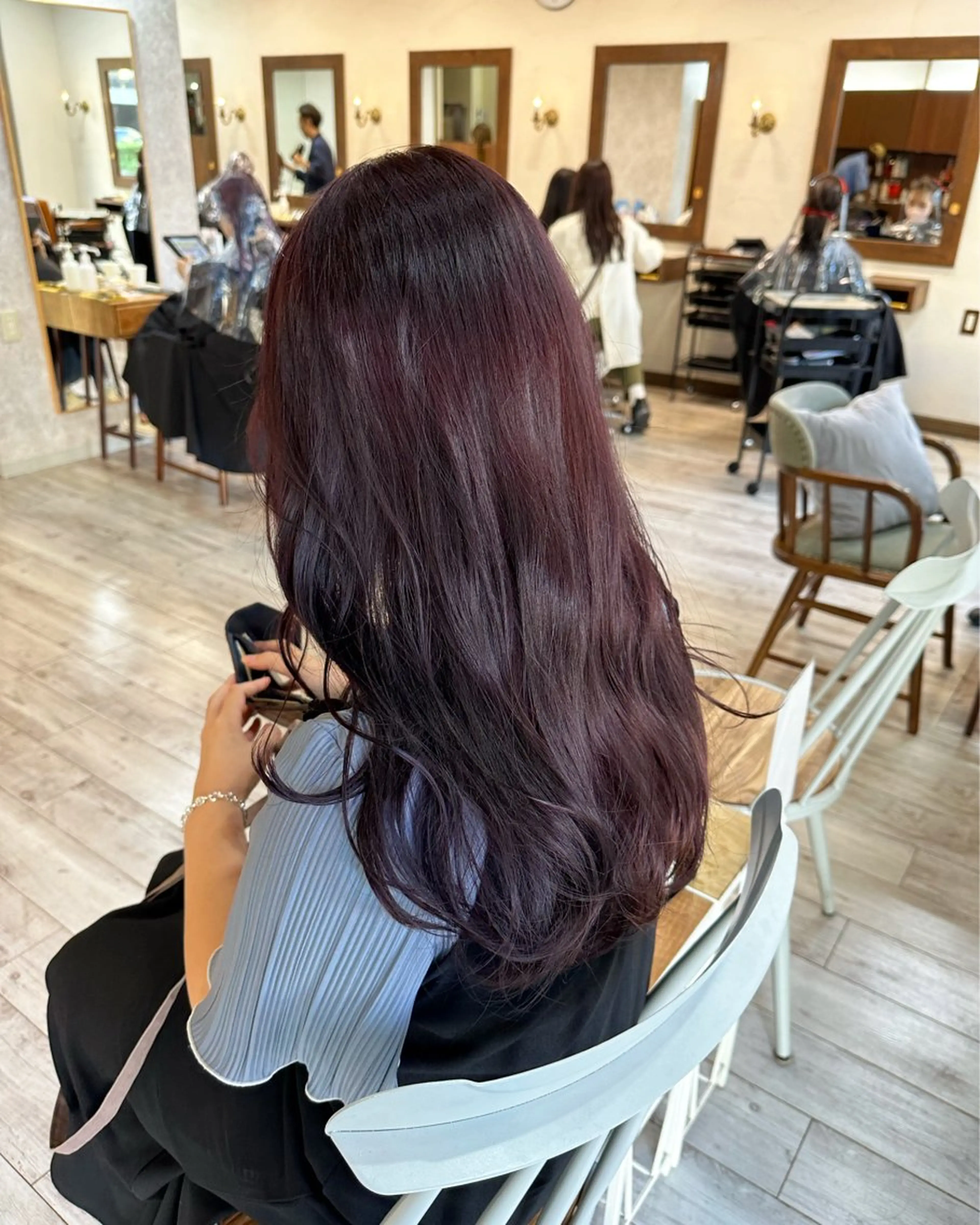 ロング カラー カシス ピンクカラー 高橋 みく/ minim 暖色のヘアスタイル