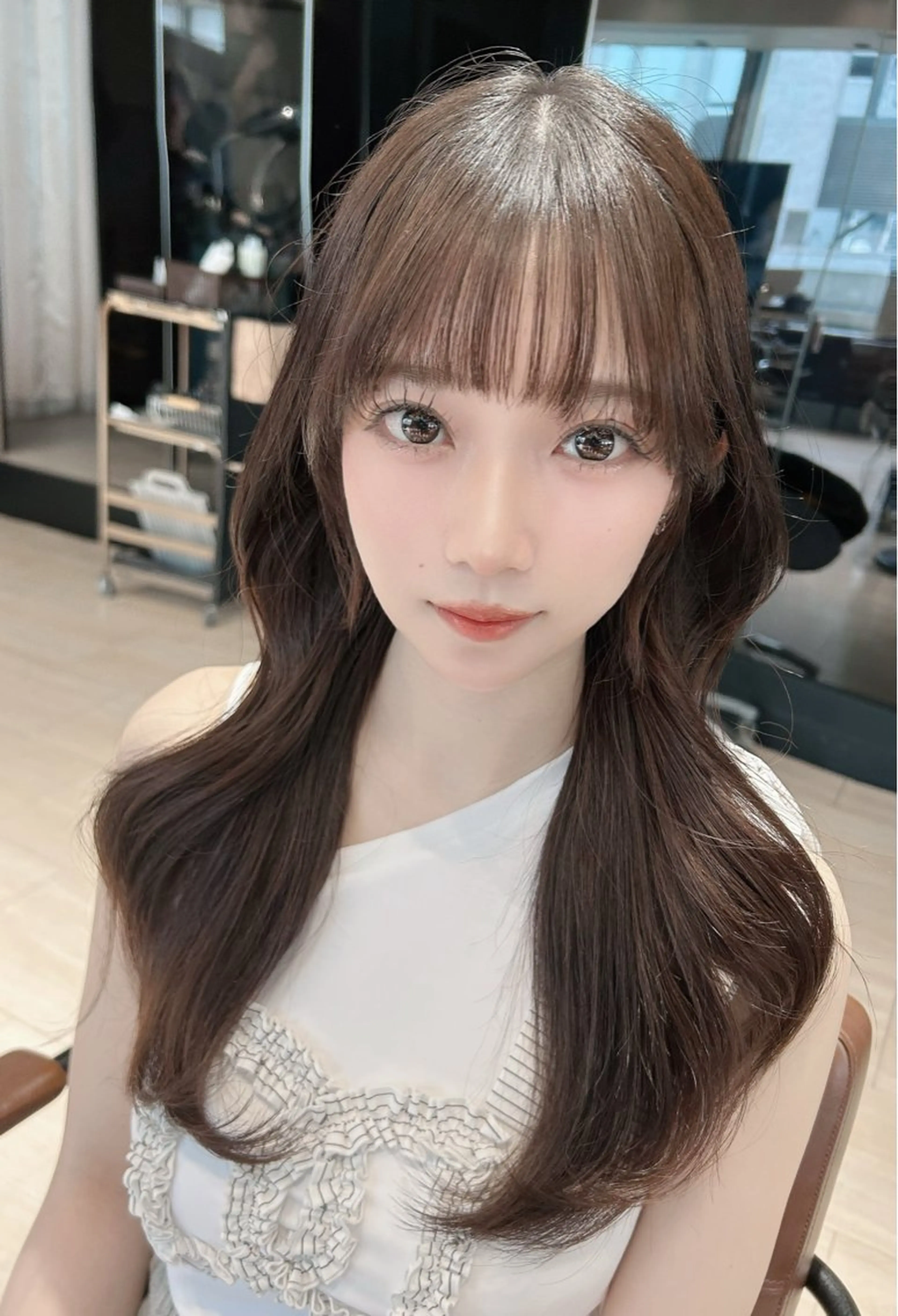 ロング カット ヘアカラー トリートメント 🎀大竹美侑／顔まわ りカット／レイヤーのヘアスタイル