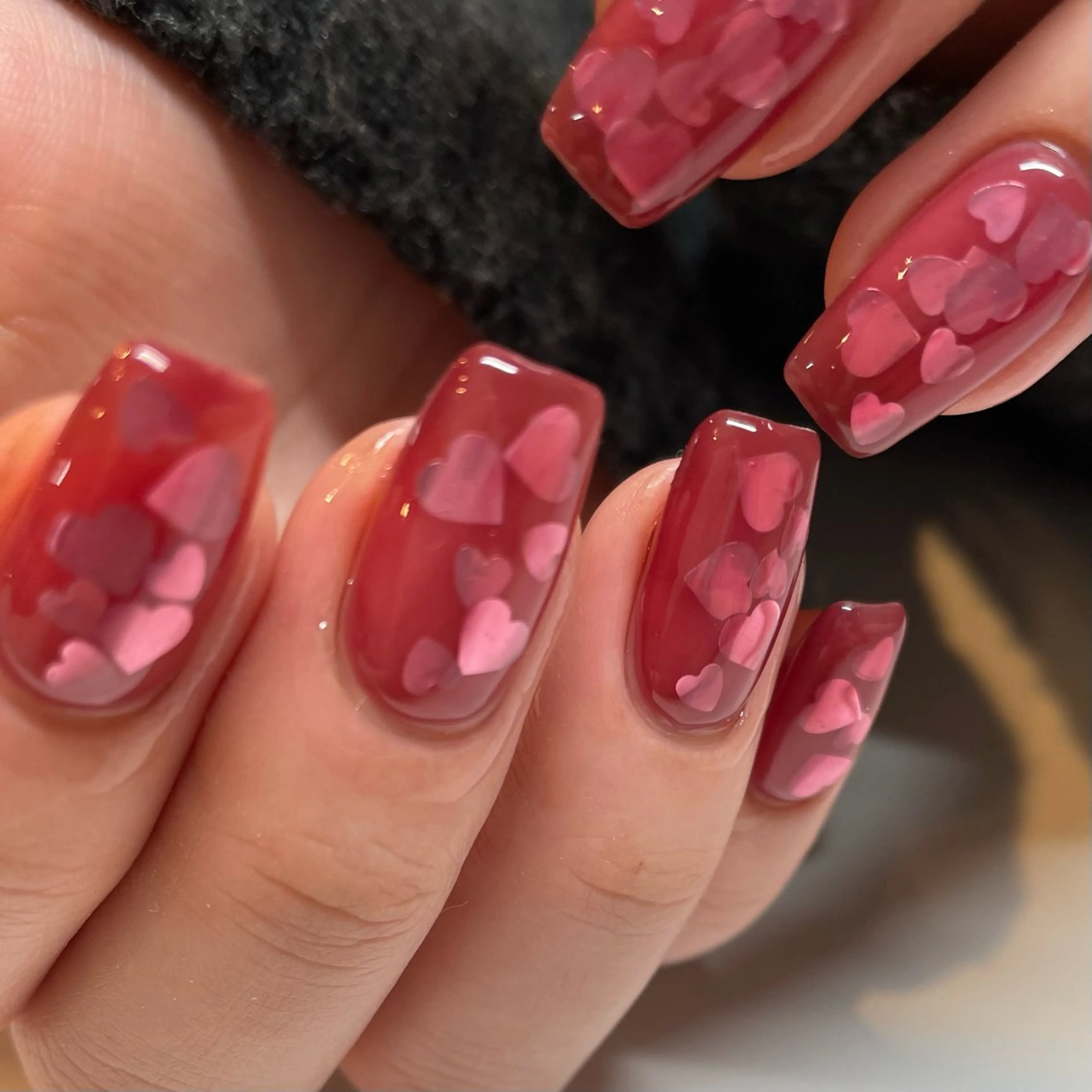 ネイル ハート ホログラムネイル Manon Yuiのマツエク・マツパデザイン