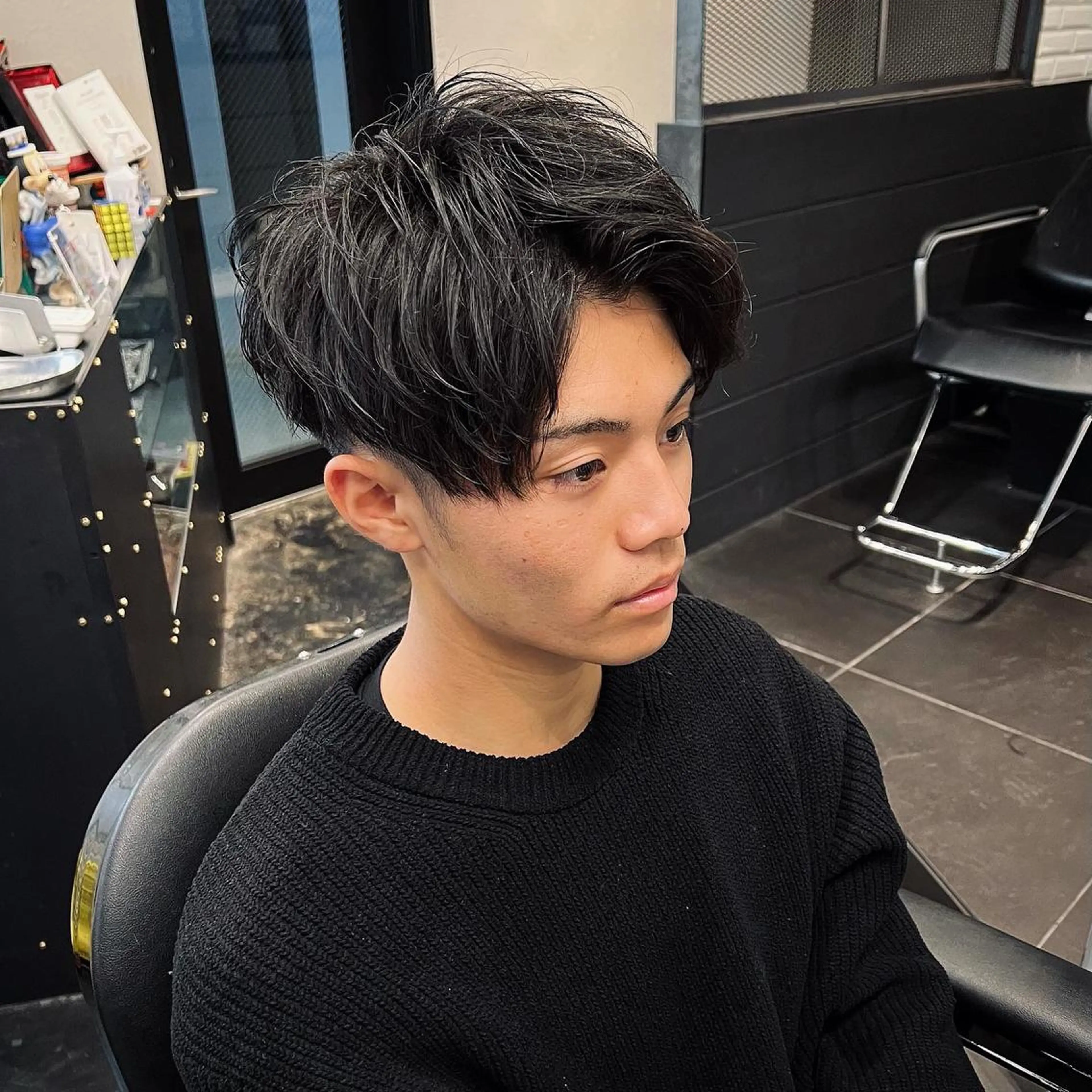 メンズ アップバング カット トリートメント ヘッドスパ メンズ特化/パーマ/ メッシュ/竜成のヘアスタイル