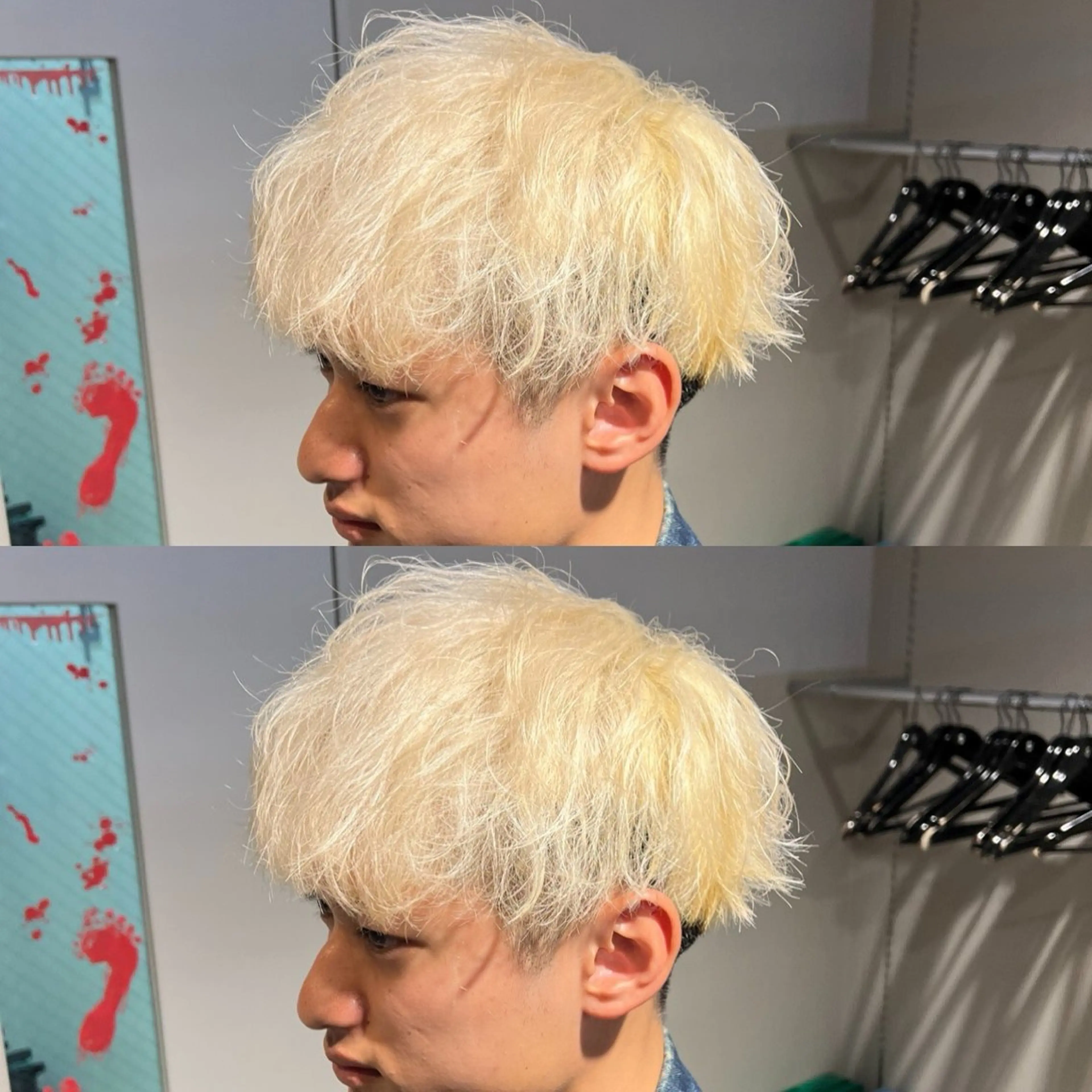 ショート カラー パーマ メンズ ヘアカラー 韓国レイヤーカット /REIのヘアスタイル