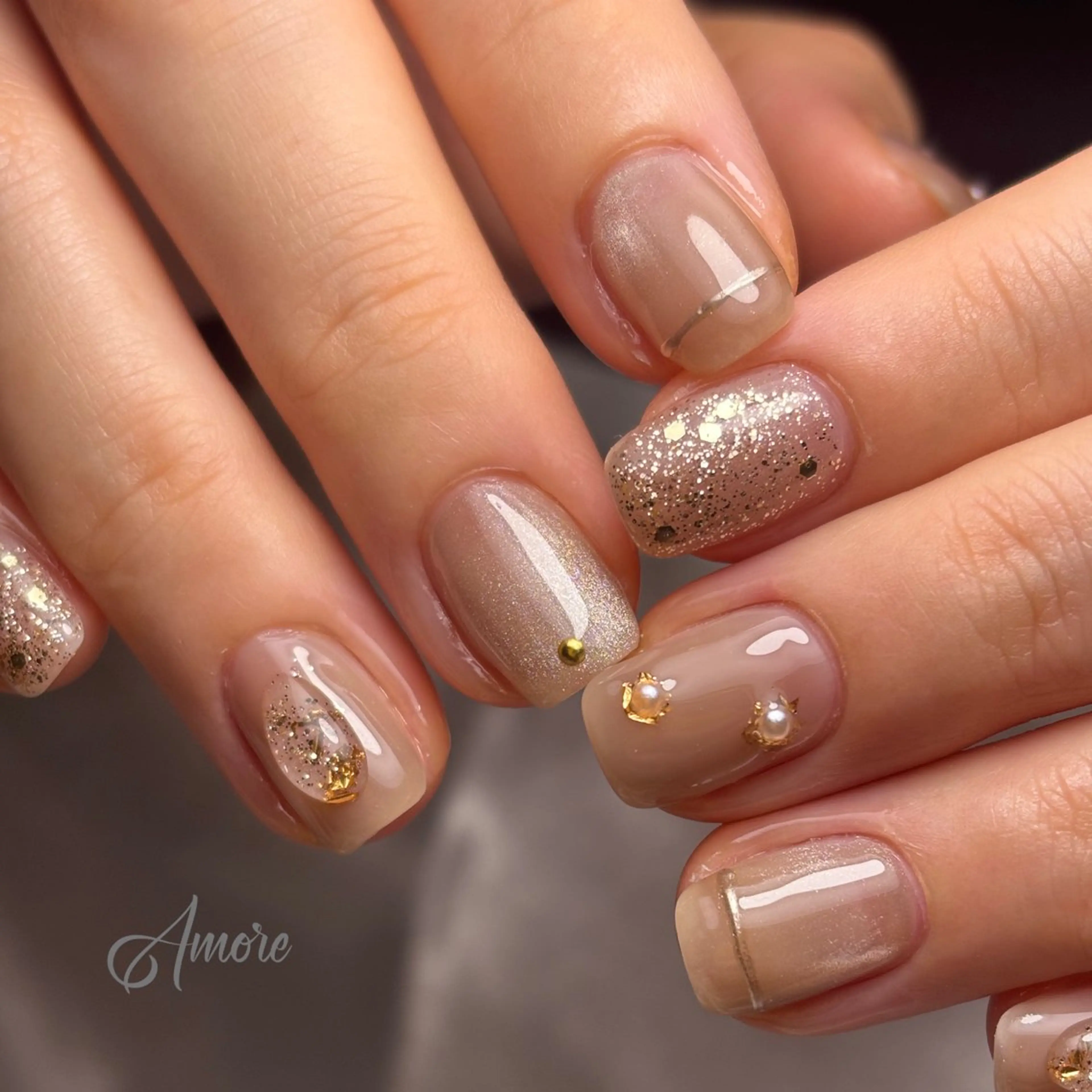 ネイル 桜ネイル ジェルネイル キラキラネイル 韓国ネイル マグネットネイル You kyehwaのネイルデザイン