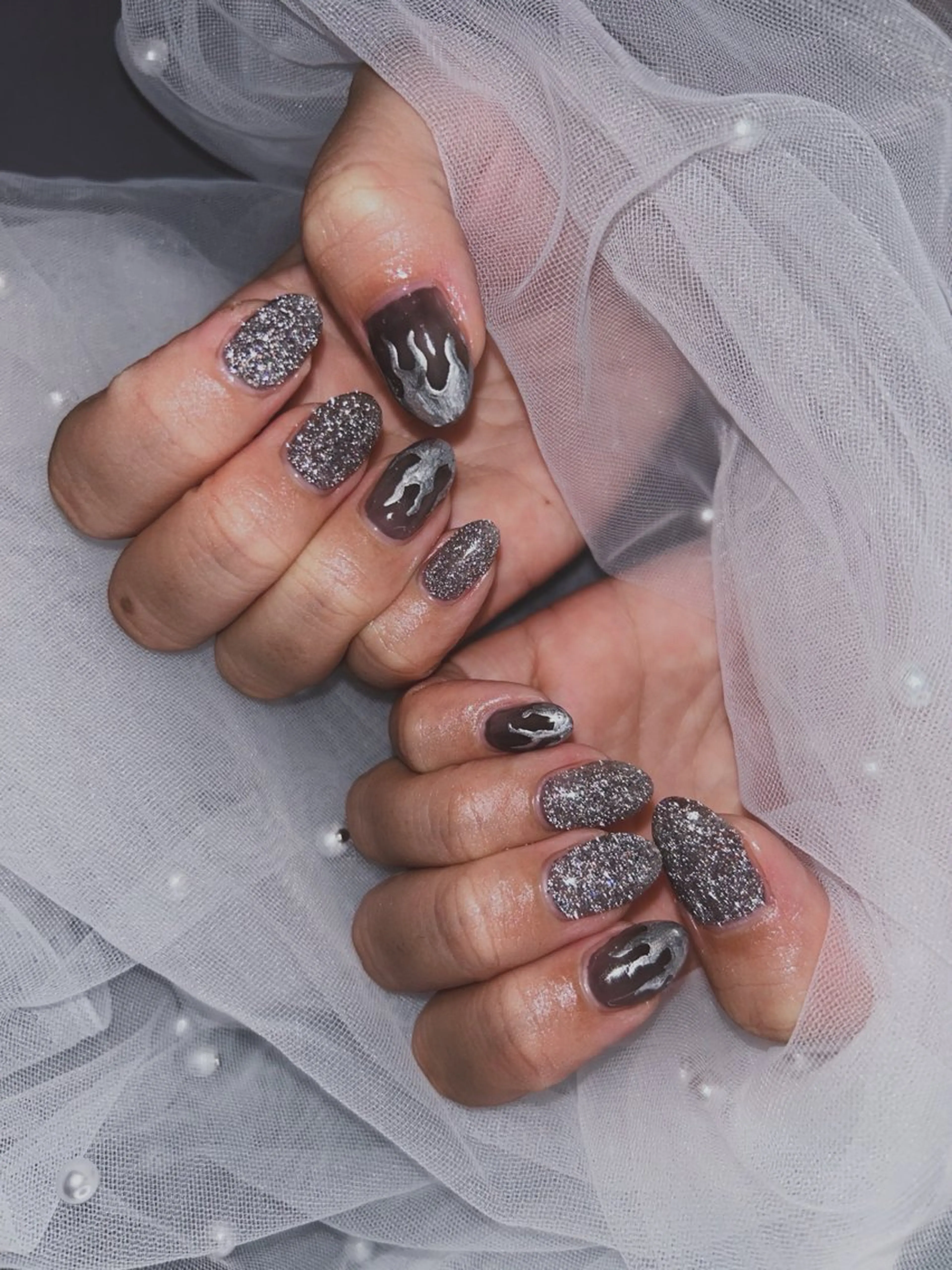 ネイル フラッシュネイル キラキラネイル ハンドネイル plunail mikiのネイルデザイン