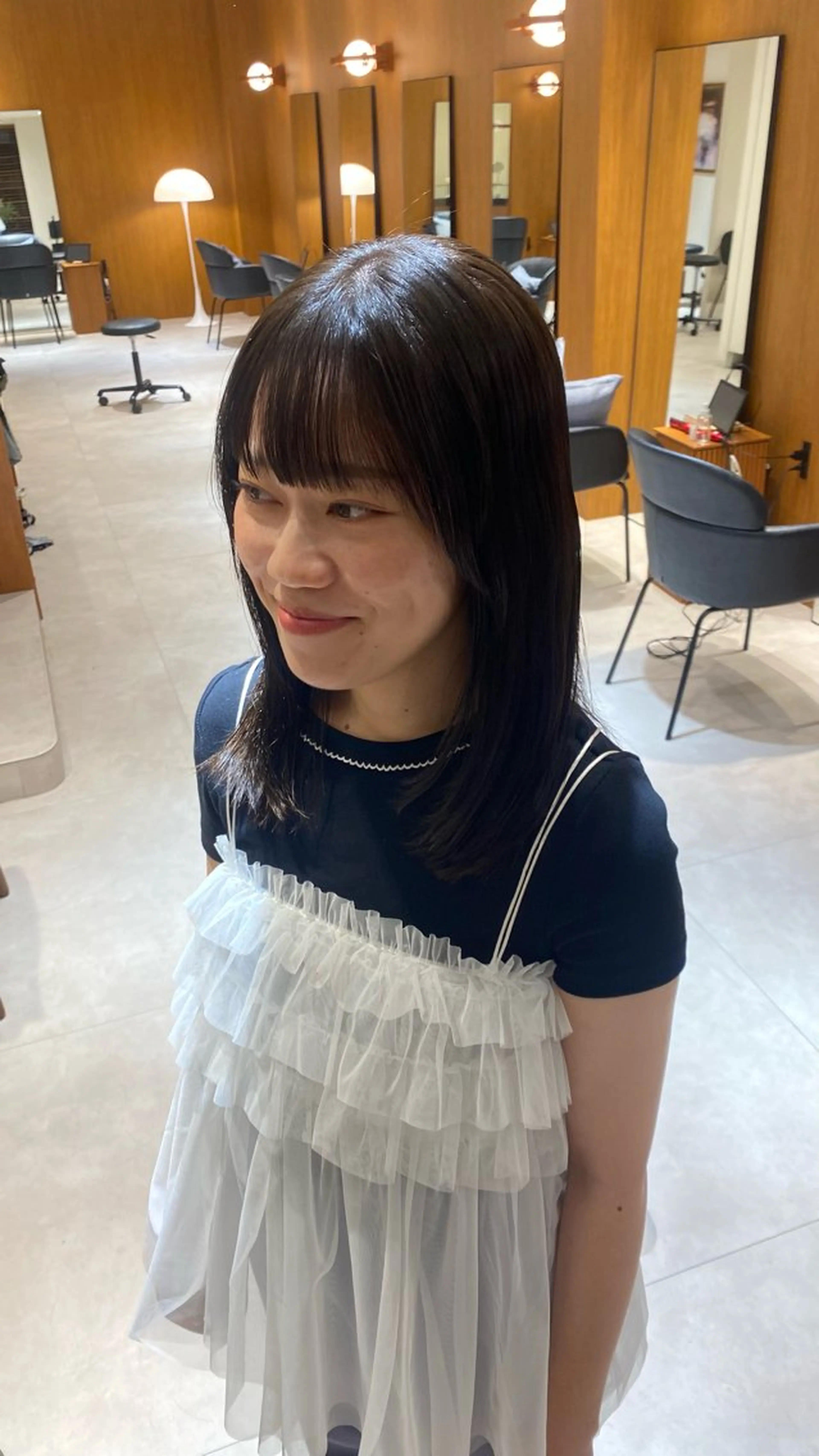 ミディアム カラー 《無料カットモデル / perm》ナミのヘアスタイル