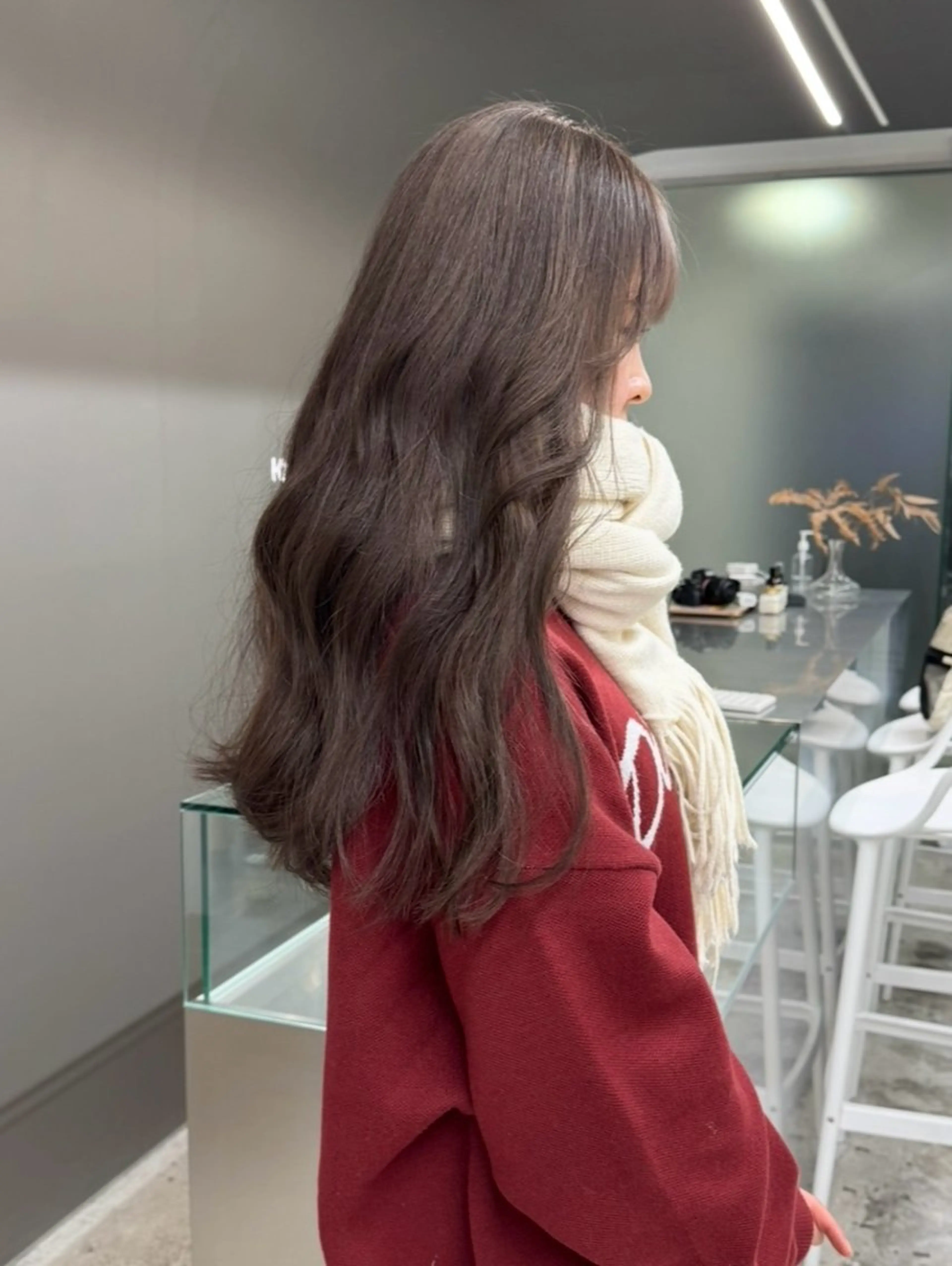 ロング カラー ブラウンカラー チョコレートブラウン カット ヘアカラー トリートメント ハルヒ/ハイトーン /ボブのヘアスタイル