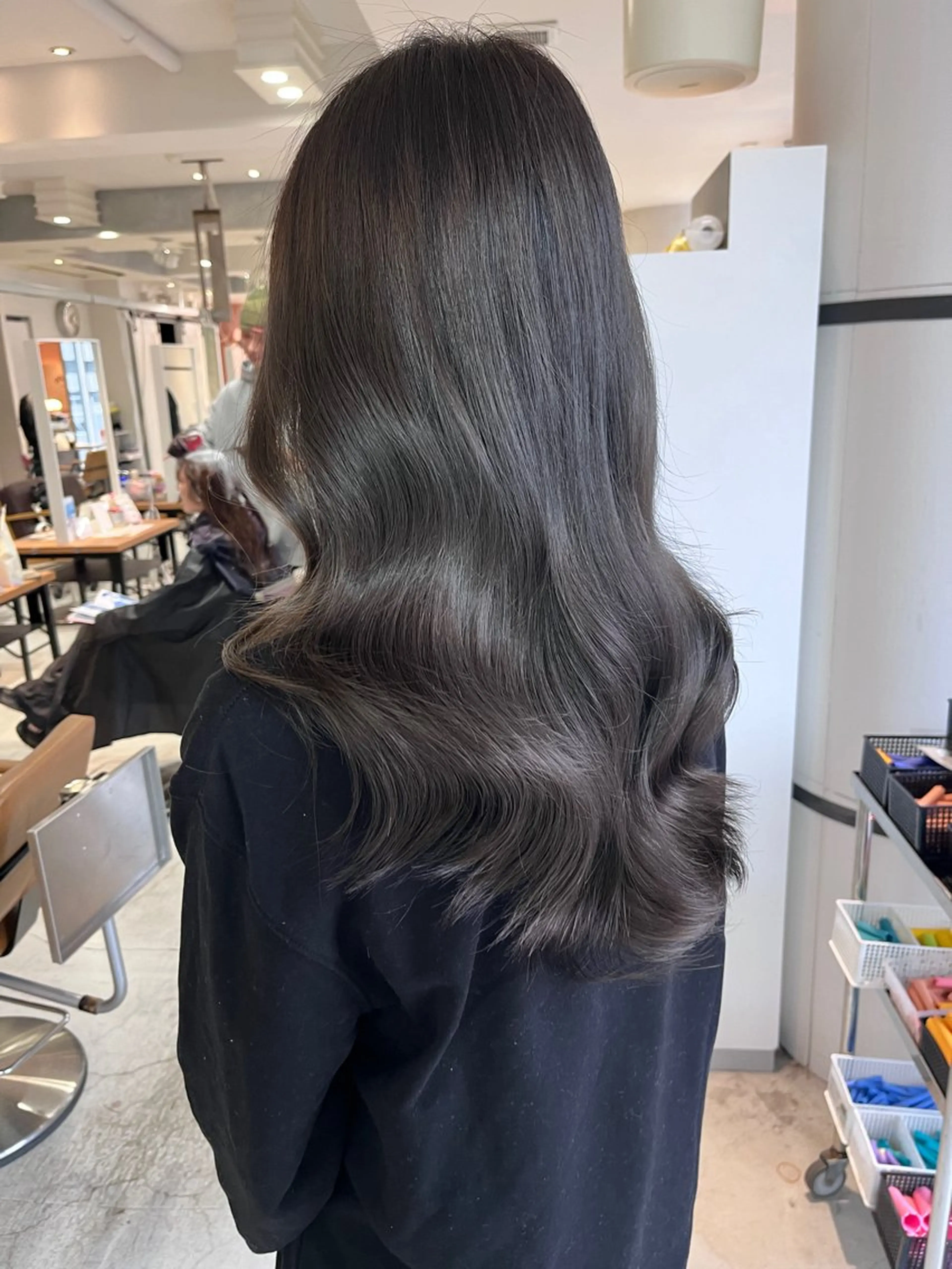 ミディアム ショートボブ ボブ ハイライト 髪質改善 韓国風ヘア L studio心斎橋店【エルスタジオ】所属・透け感ベージュ 🪐REN🪐のヘアスタイル