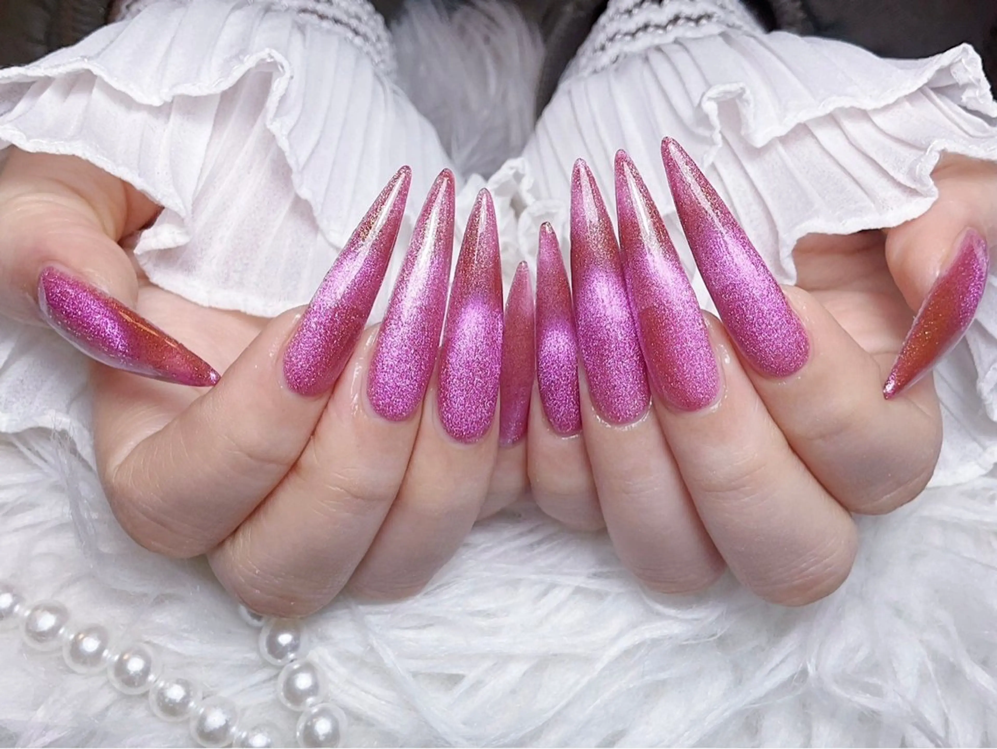 ネイル チークネイル 長さ出し フラワーネイル フレンチネイル ガーリー ハンドネイル NEW NAIL 池袋のネイルデザイン