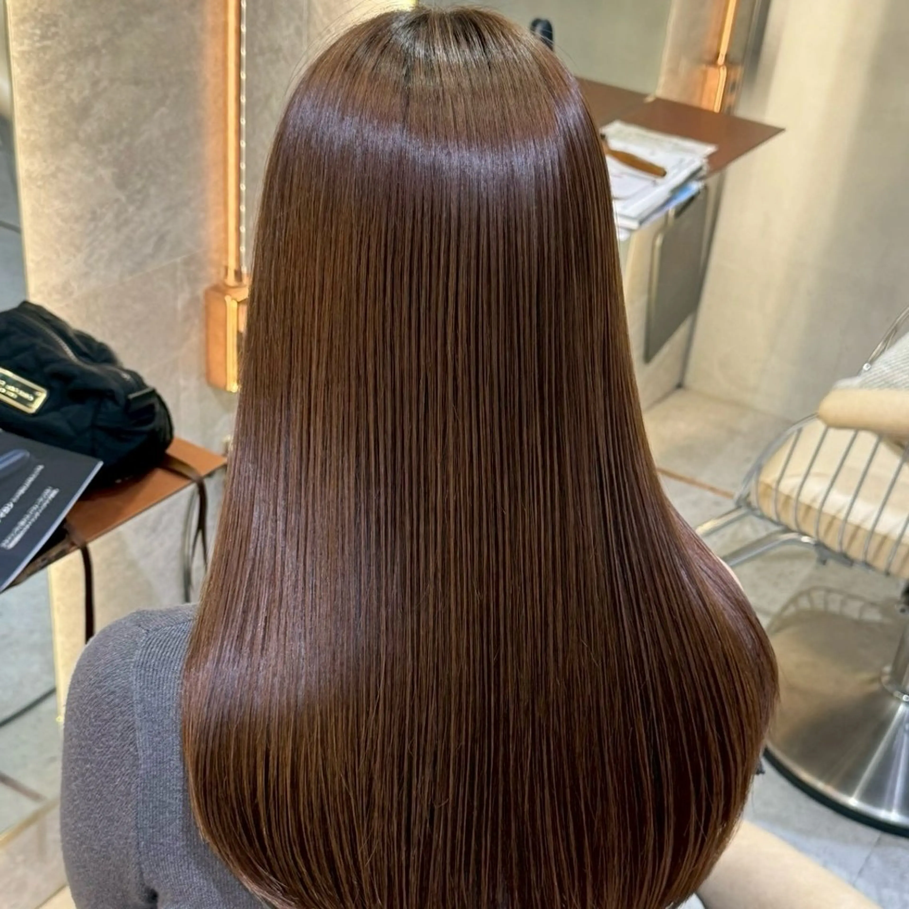 ロング 縮毛矯正 カット 縮毛矯正 トリートメント 韓国レイヤー🇰🇷 /艶カラー💎/月音のヘアスタイル