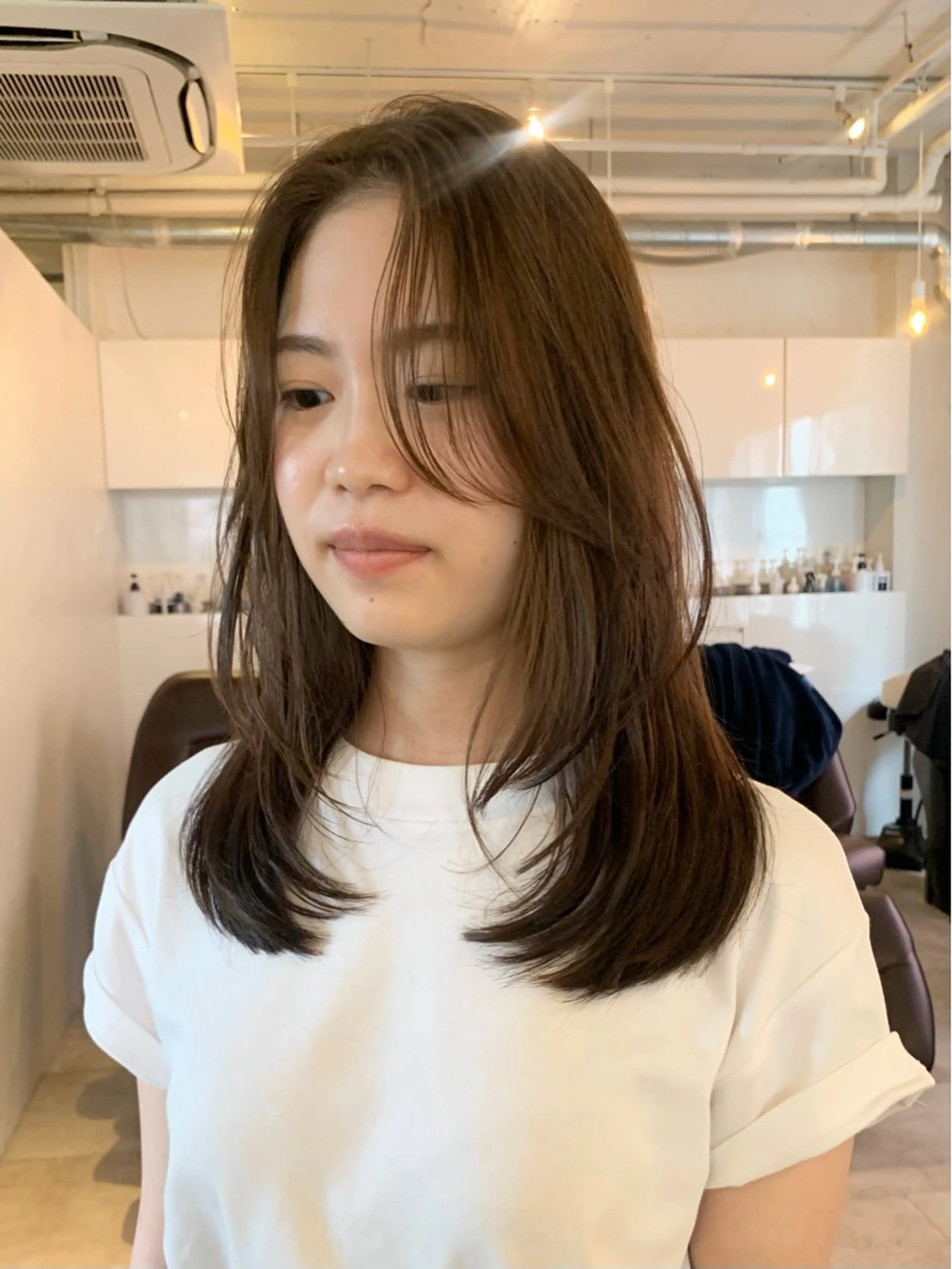ロング カラー 髪質改善 レイヤーカット カット ヘアカラー トリートメント 落合希 Olivebeigeのヘアスタイル