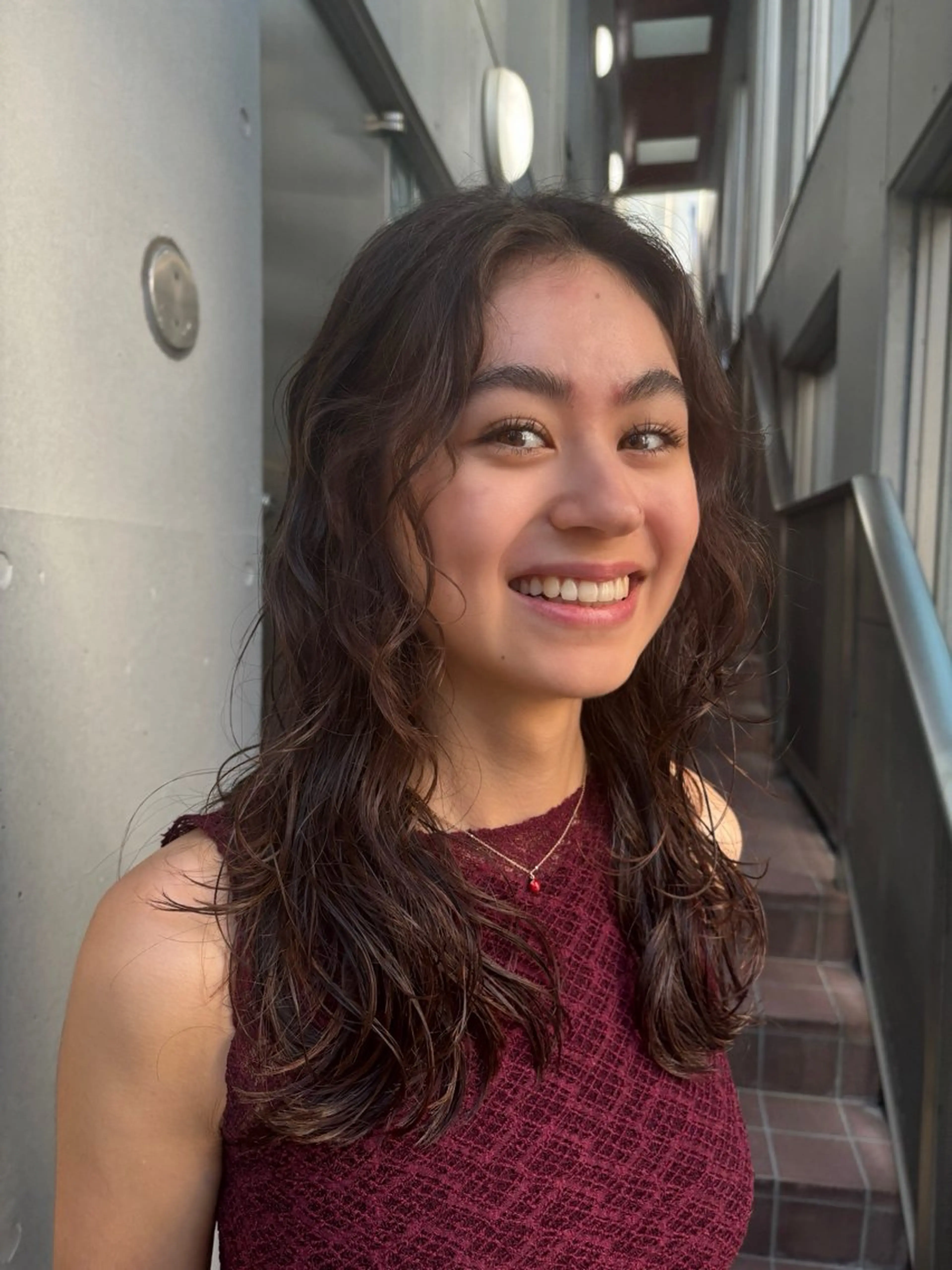 セミロング パーマ 池田理紗/メンズ カット/切りっぱなしのヘアスタイル