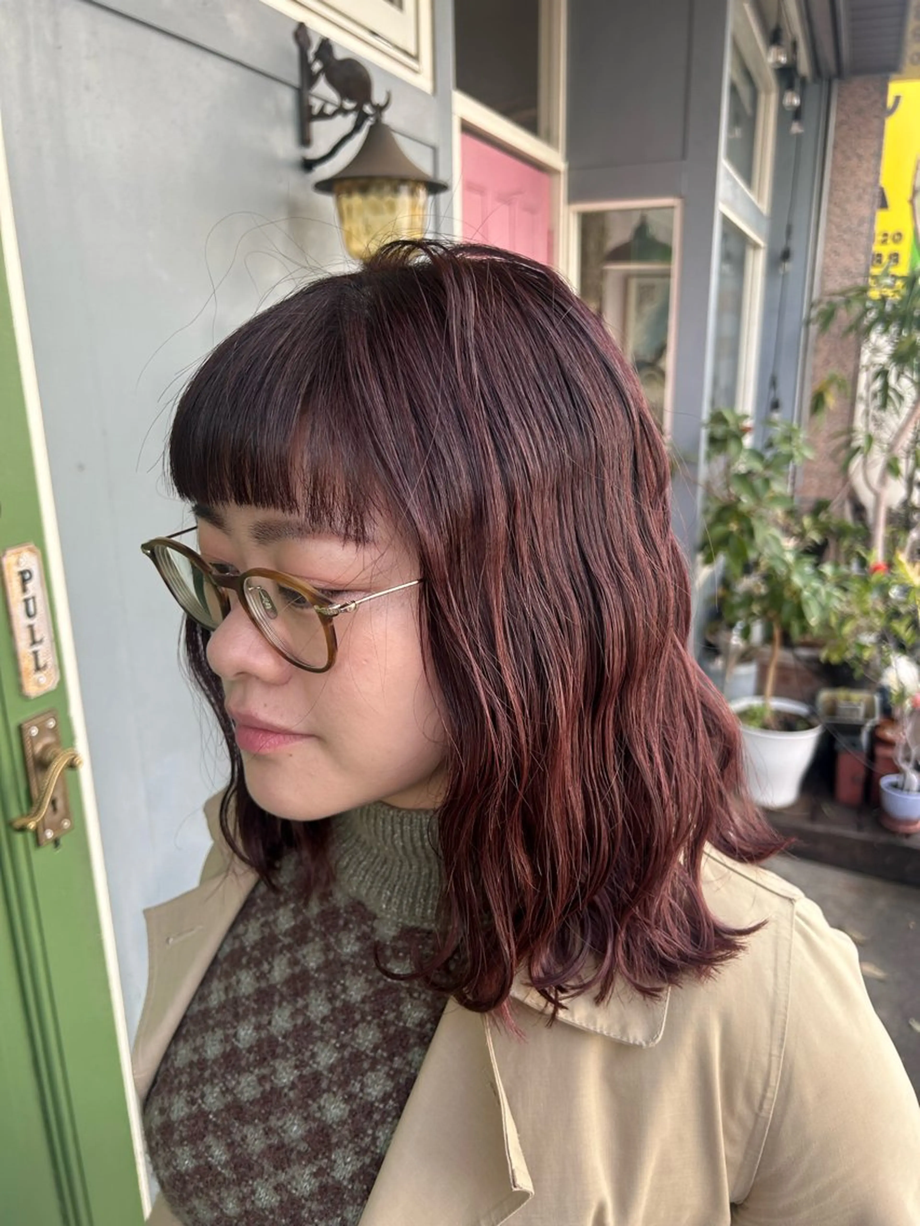 ミディアム カラー カット ヘアカラー 清水千優/パーマ/透 明感カラー/メンズのヘアスタイル