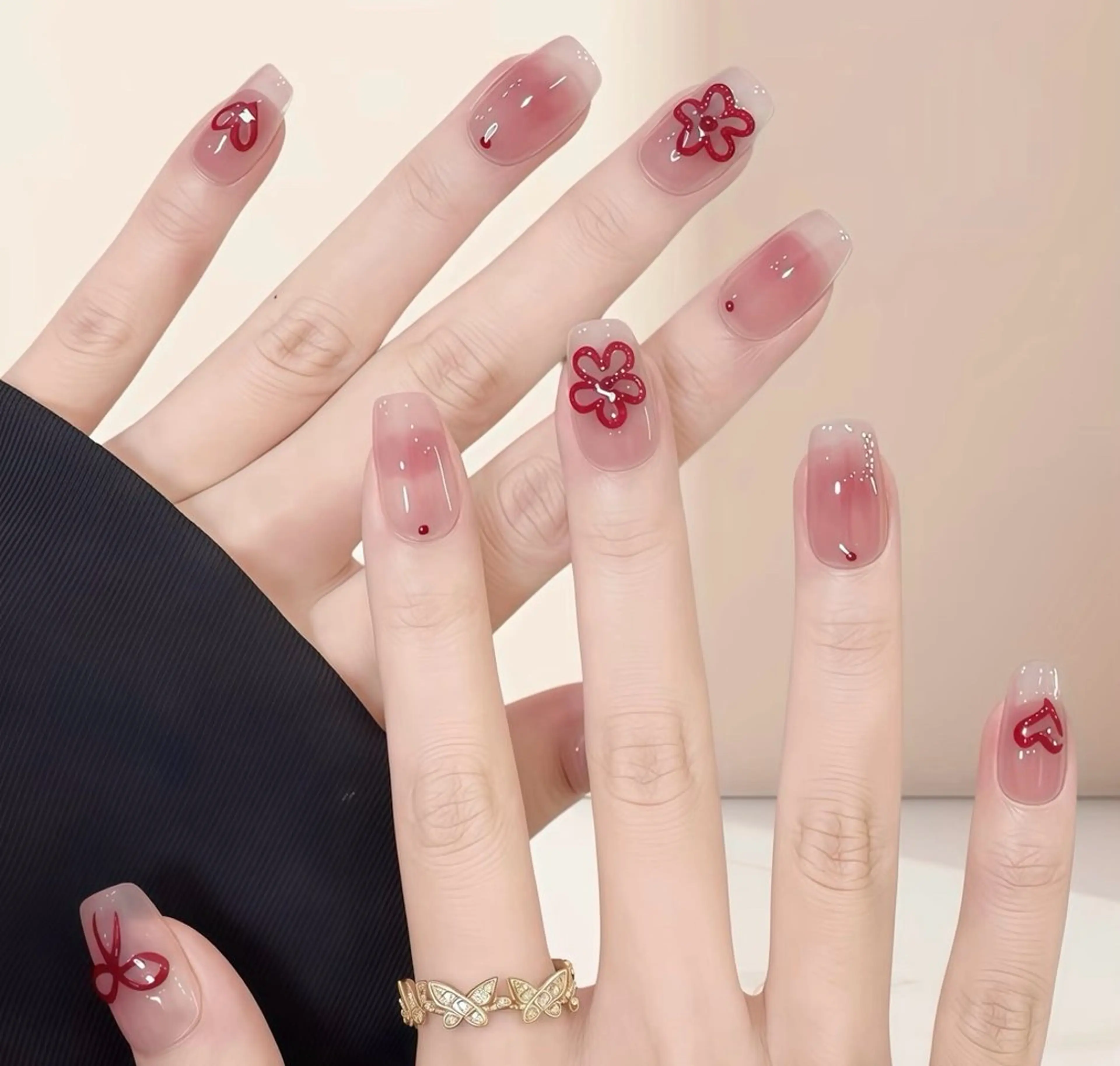 ネイル チークネイル 長さ出し フレンチネイル ガーリー 韓国ネイル sun nail池袋 モデル募集のネイルデザイン