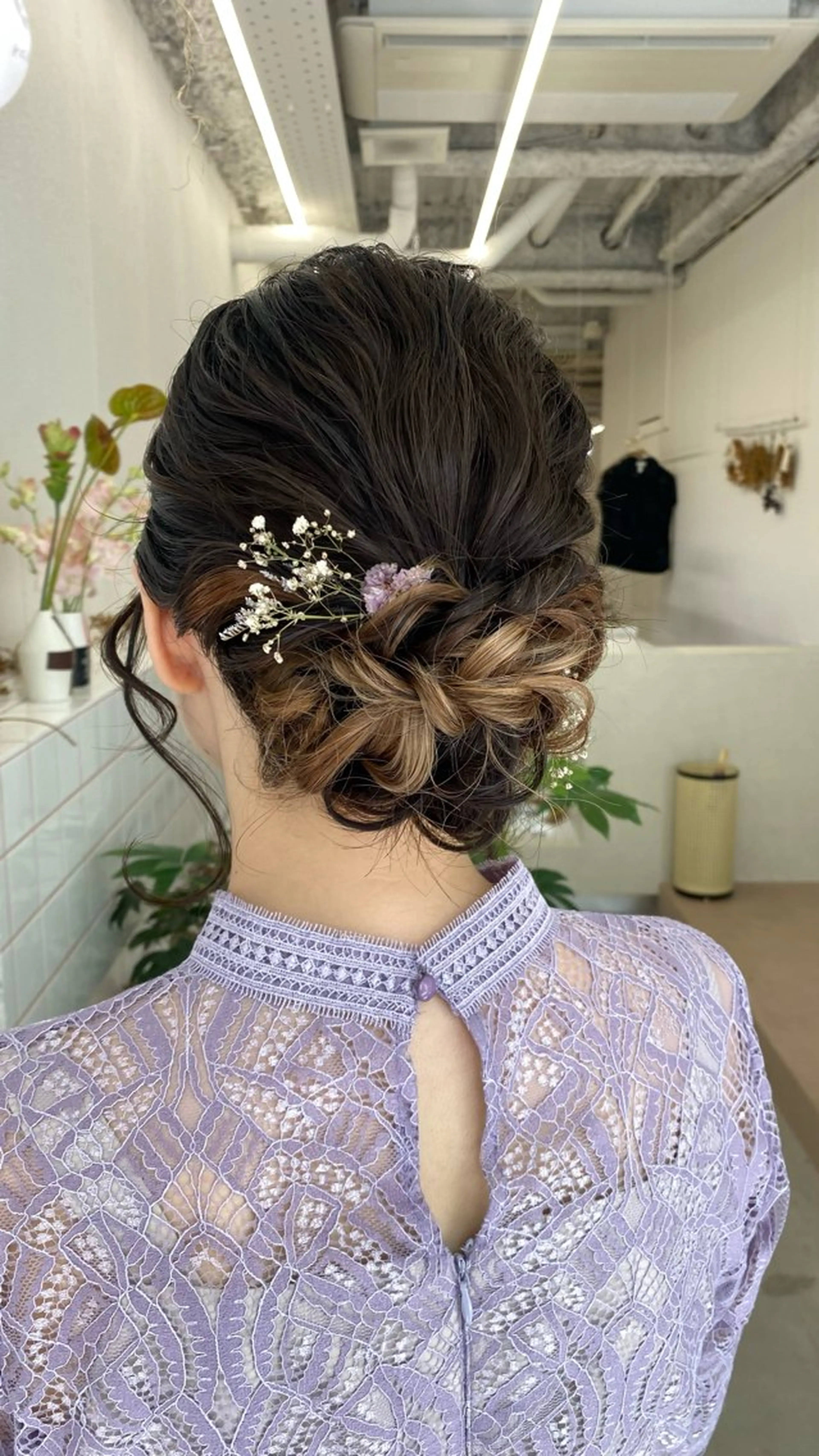 セミロング カラー ヘアアレンジ ヘアカラー トリートメント ヘアセット NIKO/名古屋/ 伏見/花屋併設のヘアスタイル