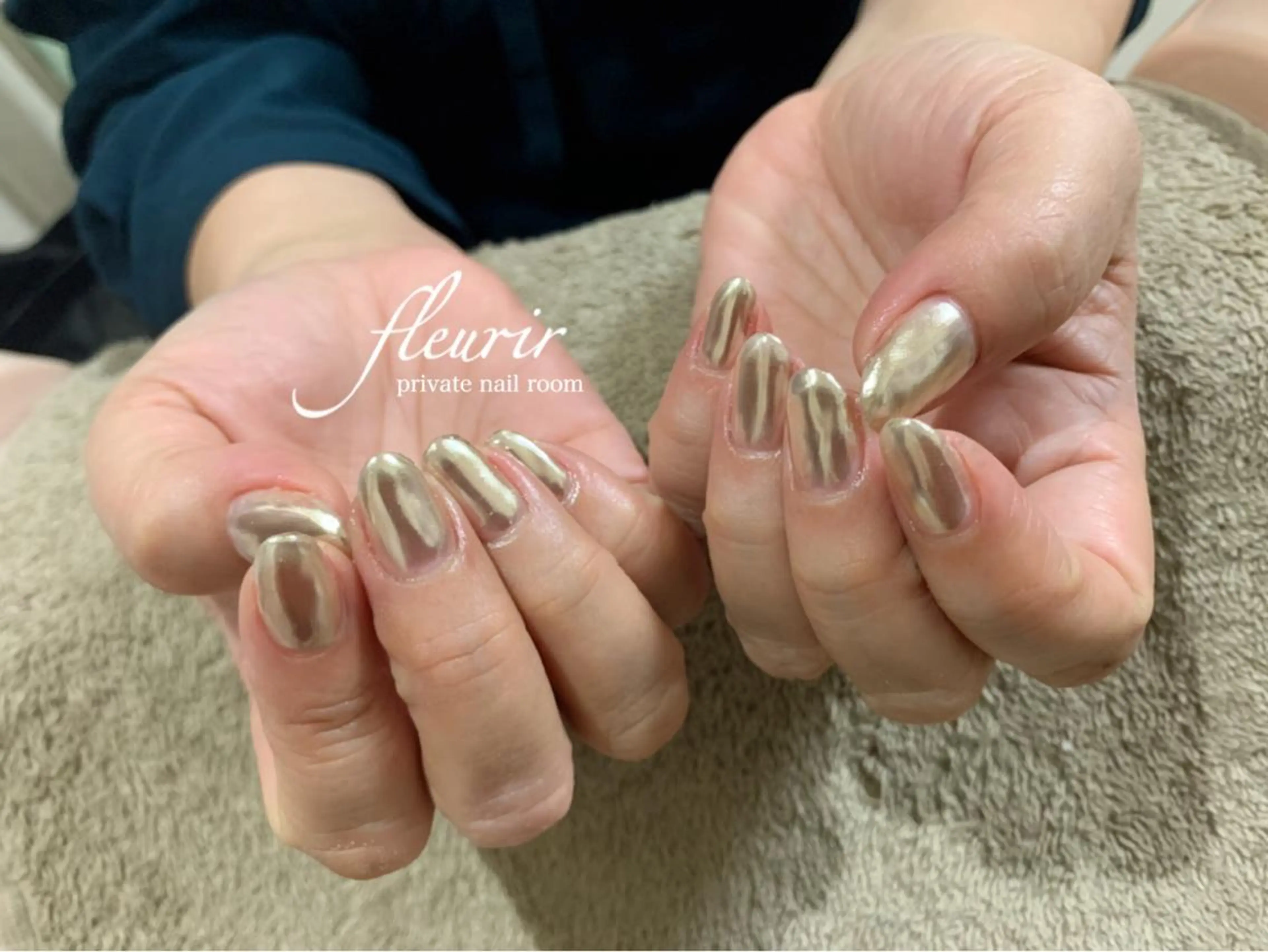 ネイル クリアネイル ミラーネイル フルリール 【プライベートサロンのネイルデザイン