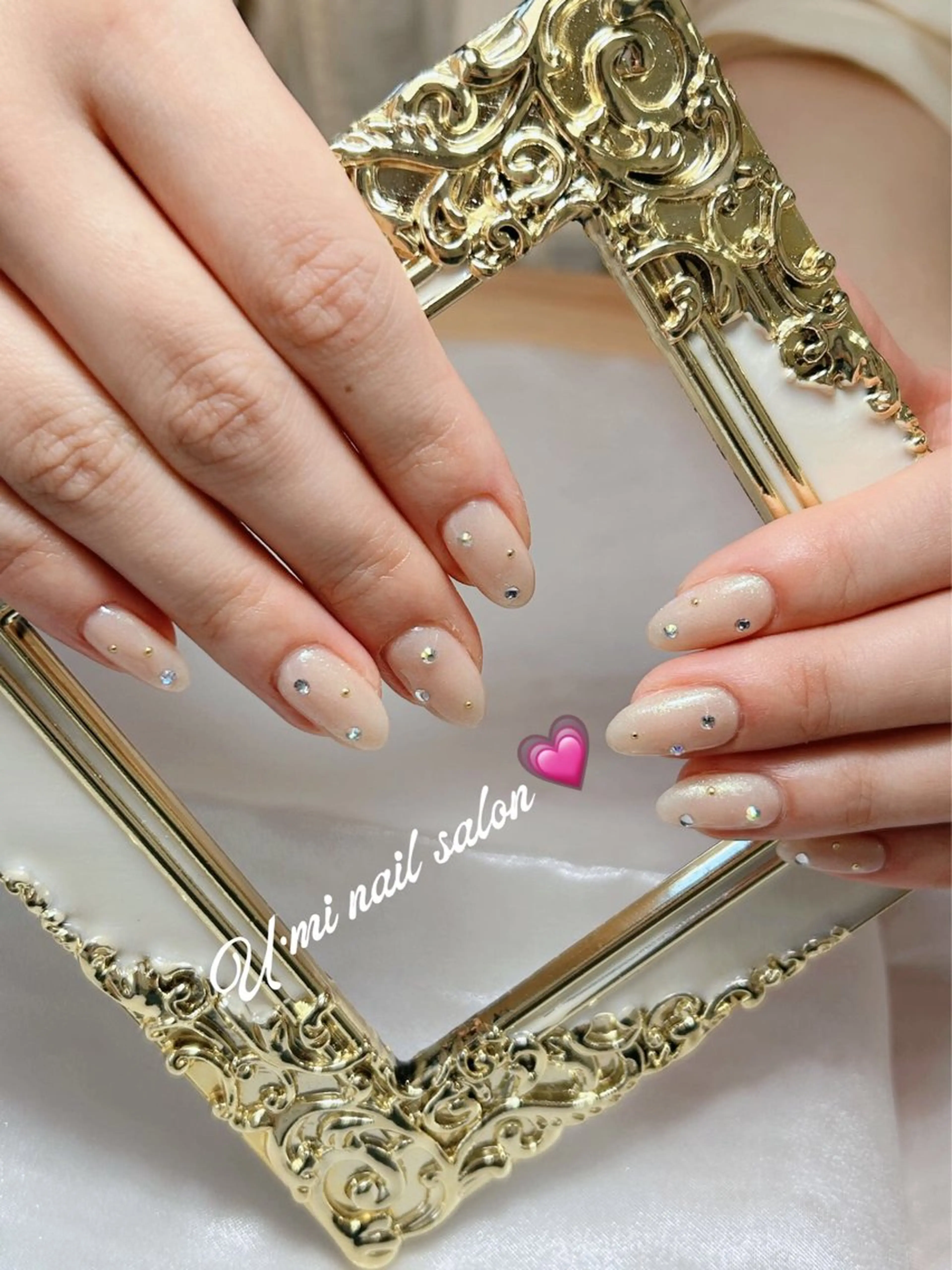 ネイル ワンカラーネイル ストーンネイル Ｕ·Mi nail salon所属・u・mi  上野御徒町パラジェルのネイルデザイン